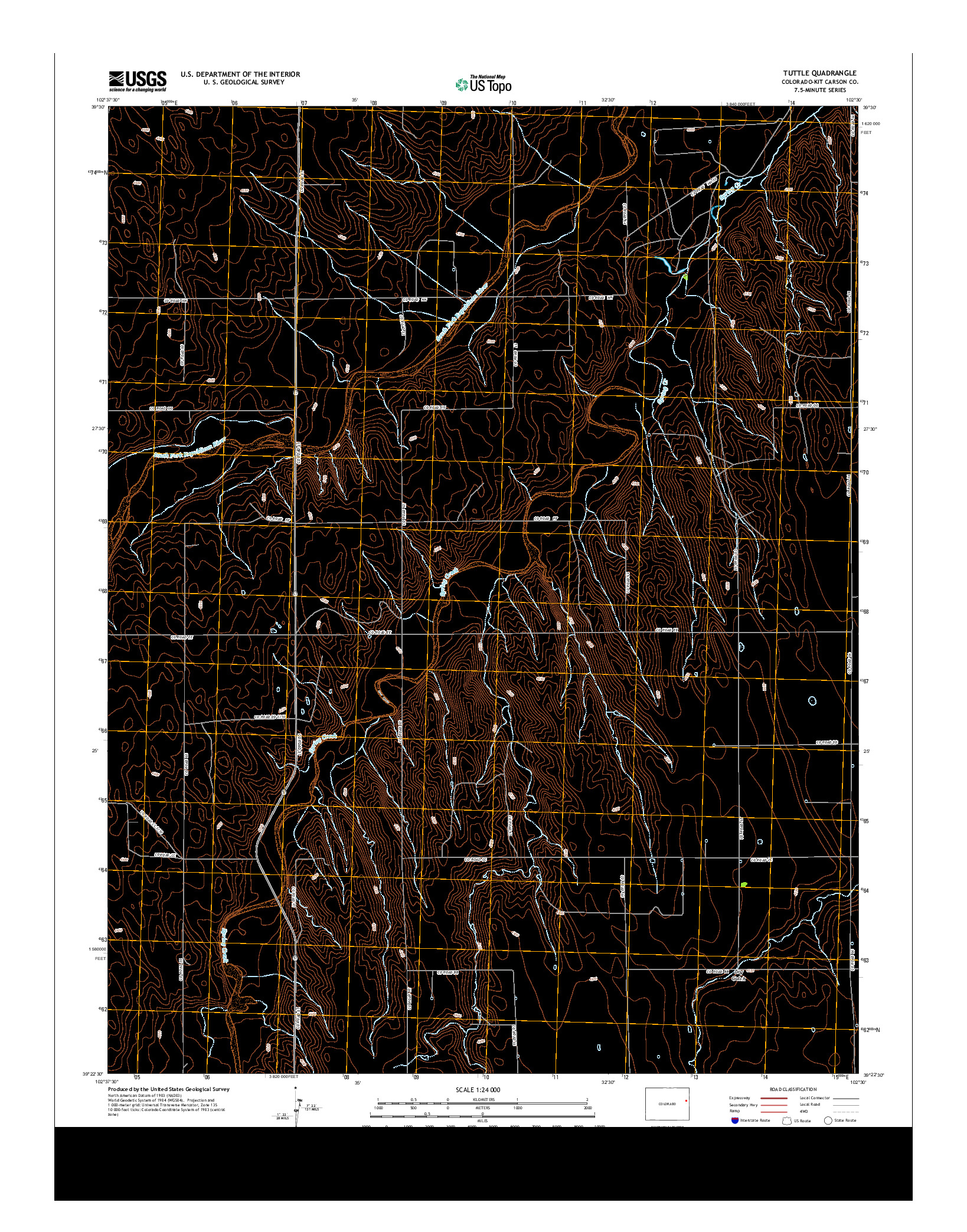 USGS US TOPO 7.5-MINUTE MAP FOR TUTTLE, CO 2013