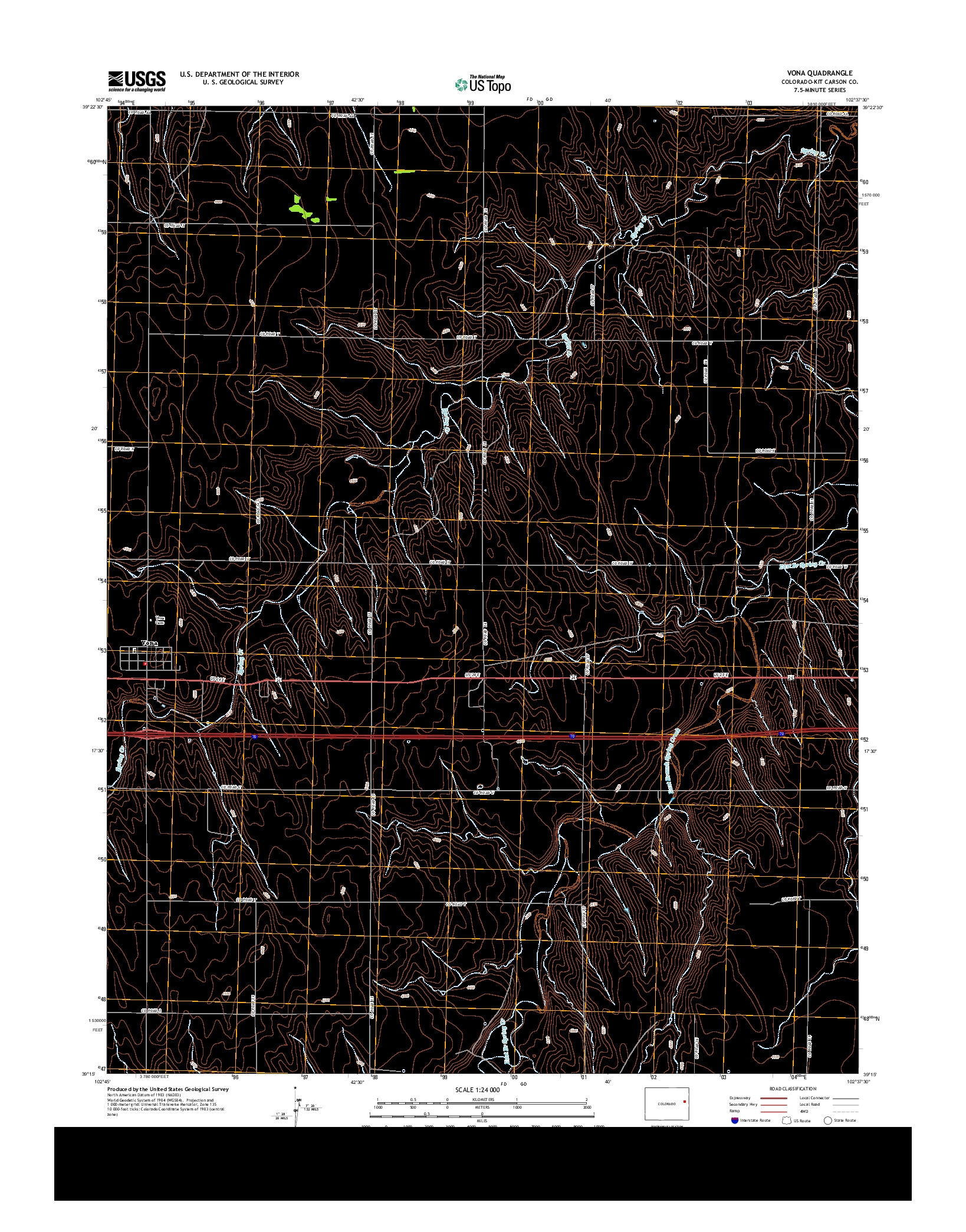 USGS US TOPO 7.5-MINUTE MAP FOR VONA, CO 2013