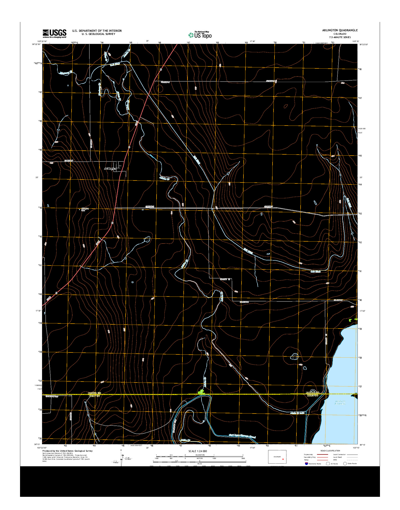 USGS US TOPO 7.5-MINUTE MAP FOR ARLINGTON, CO 2013
