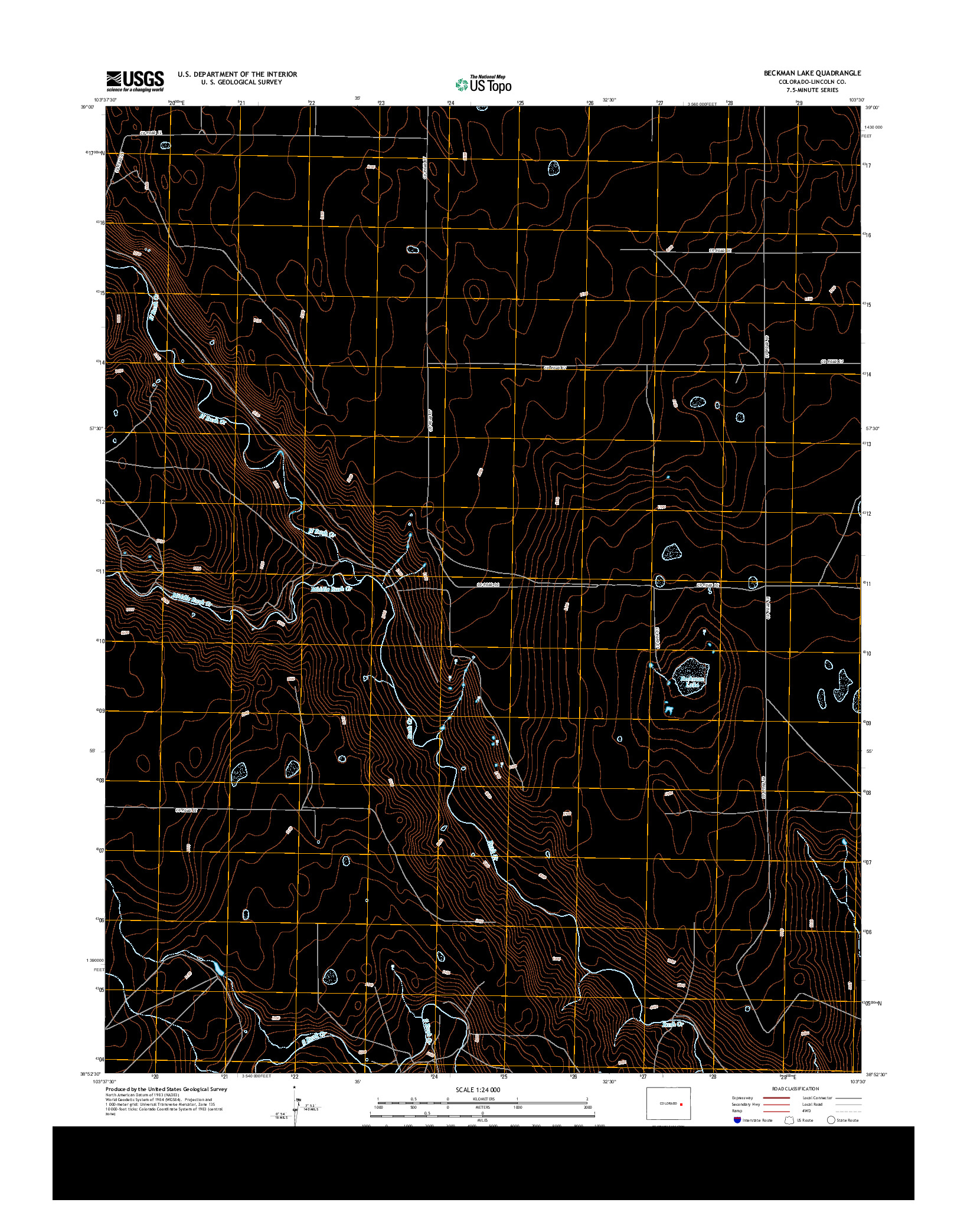 USGS US TOPO 7.5-MINUTE MAP FOR BECKMAN LAKE, CO 2013