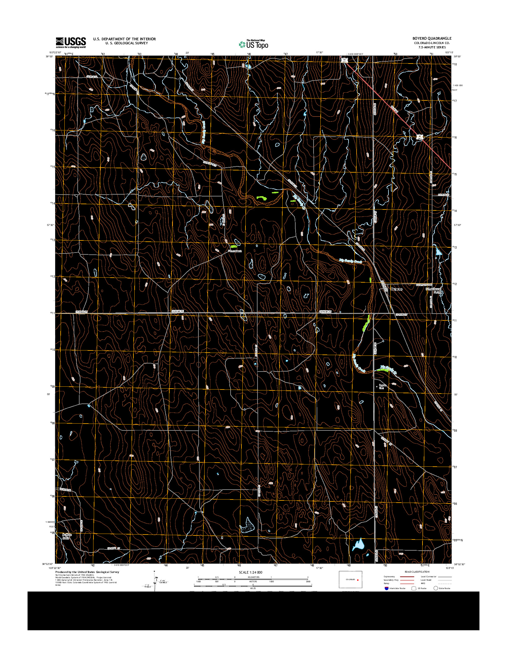 USGS US TOPO 7.5-MINUTE MAP FOR BOYERO, CO 2013