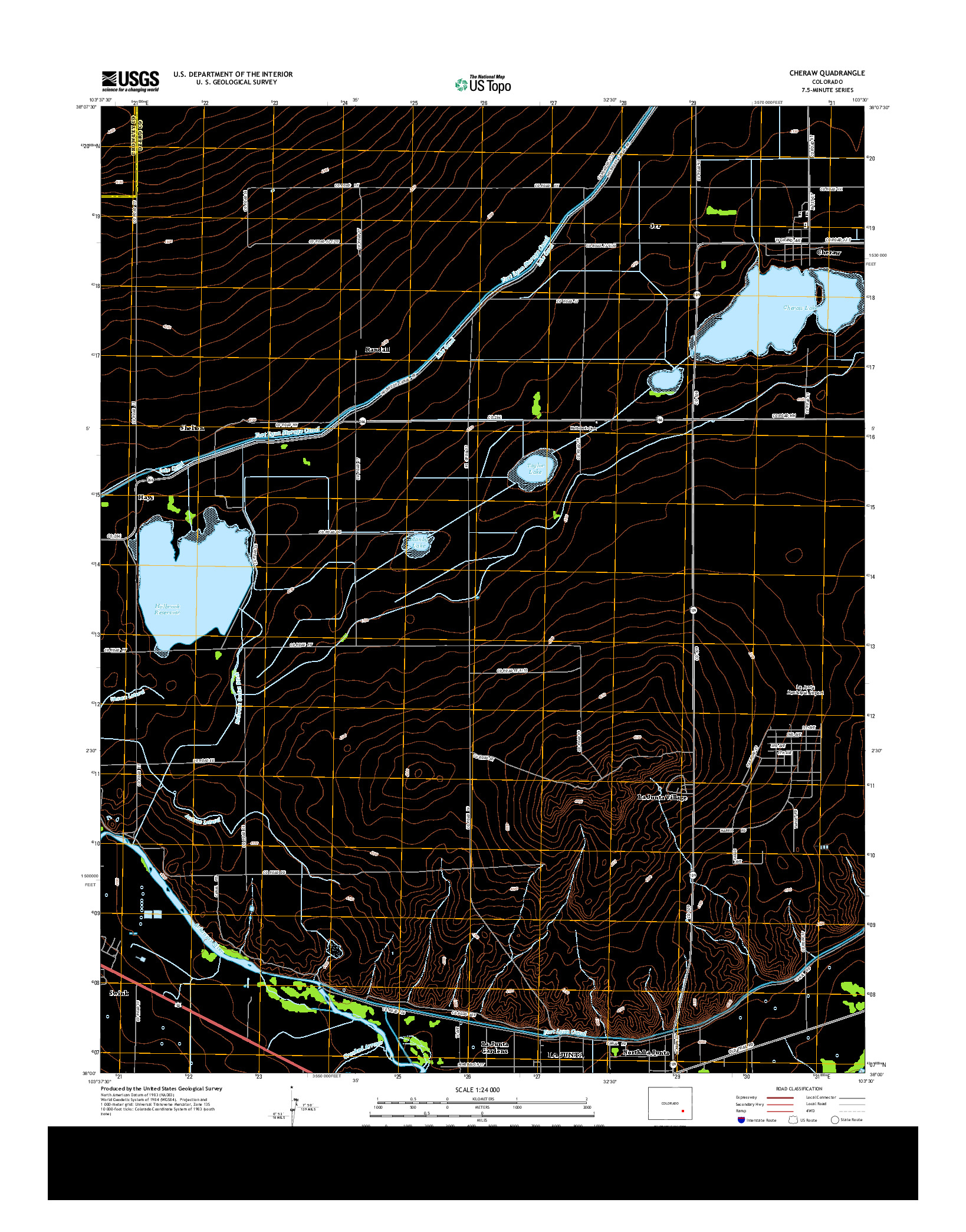 USGS US TOPO 7.5-MINUTE MAP FOR CHERAW, CO 2013