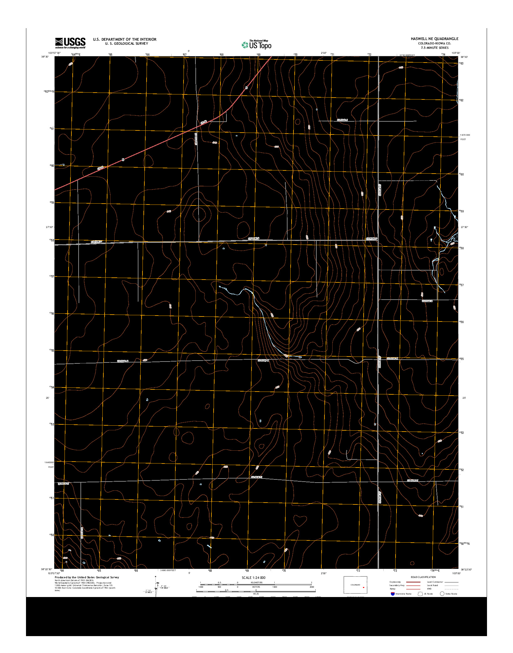 USGS US TOPO 7.5-MINUTE MAP FOR HASWELL NE, CO 2013