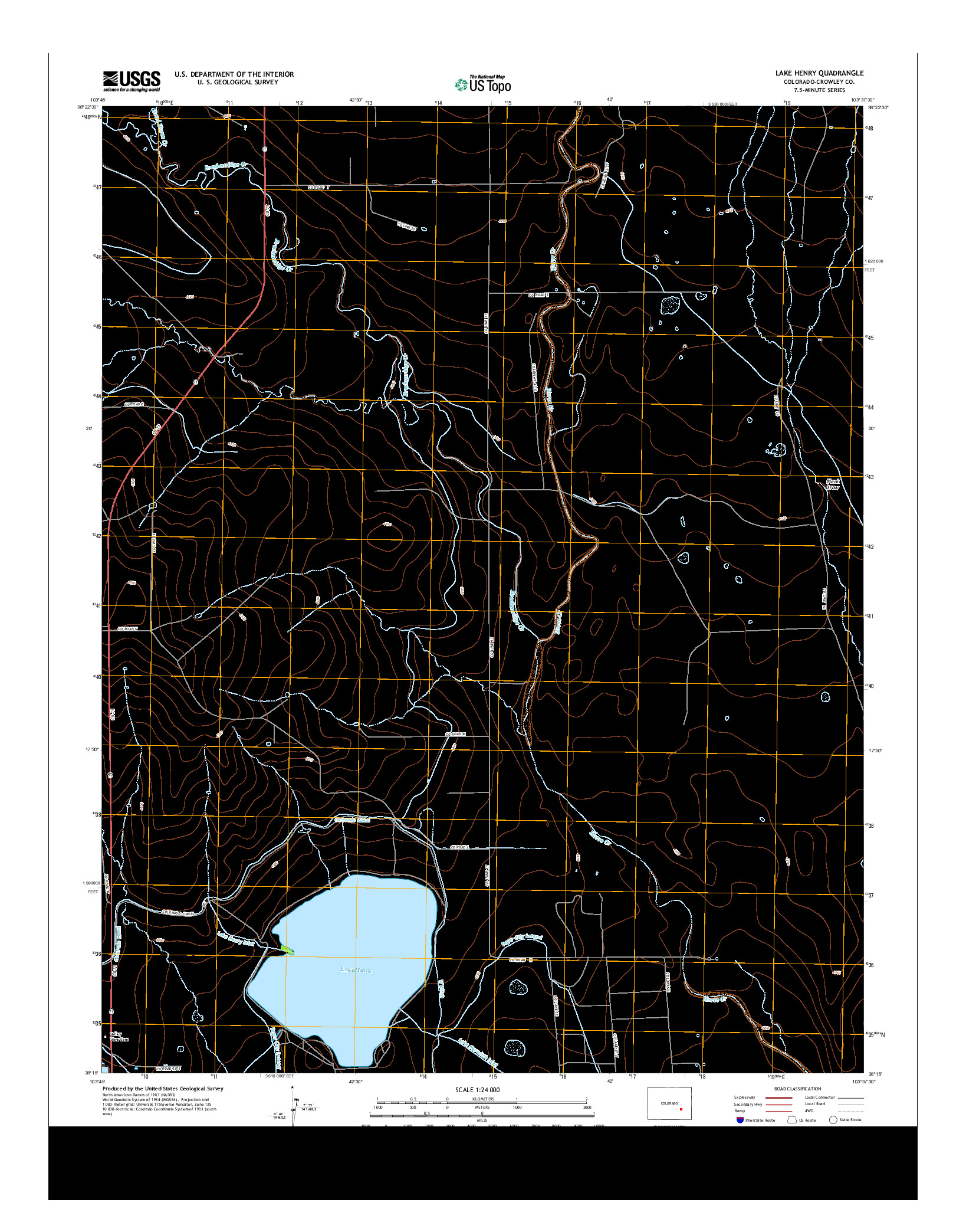 USGS US TOPO 7.5-MINUTE MAP FOR LAKE HENRY, CO 2013