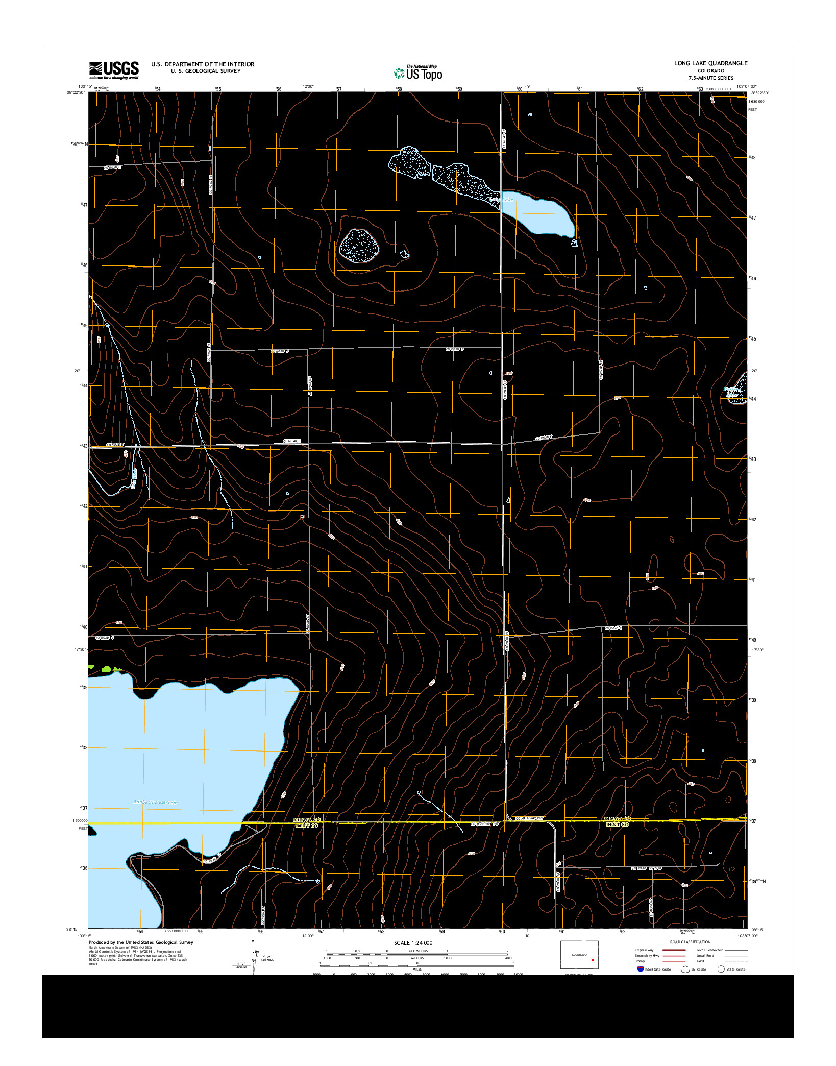 USGS US TOPO 7.5-MINUTE MAP FOR LONG LAKE, CO 2013