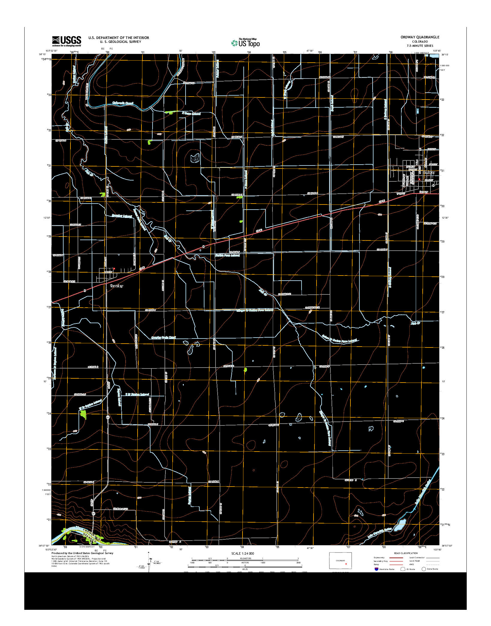 USGS US TOPO 7.5-MINUTE MAP FOR ORDWAY, CO 2013