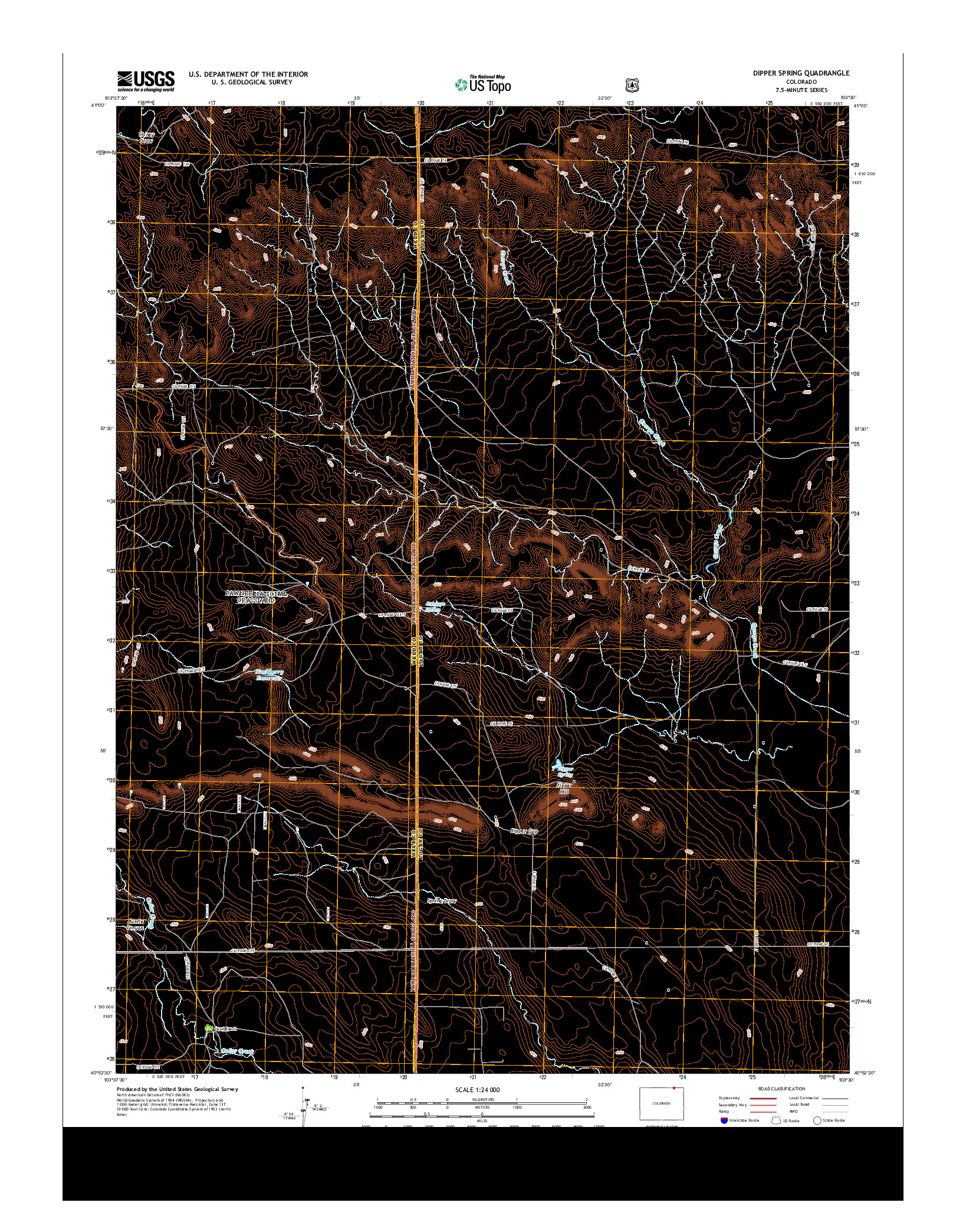USGS US TOPO 7.5-MINUTE MAP FOR DIPPER SPRING, CO 2013
