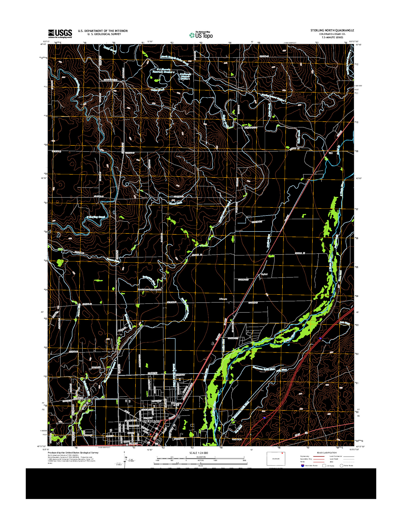 USGS US TOPO 7.5-MINUTE MAP FOR STERLING NORTH, CO 2013