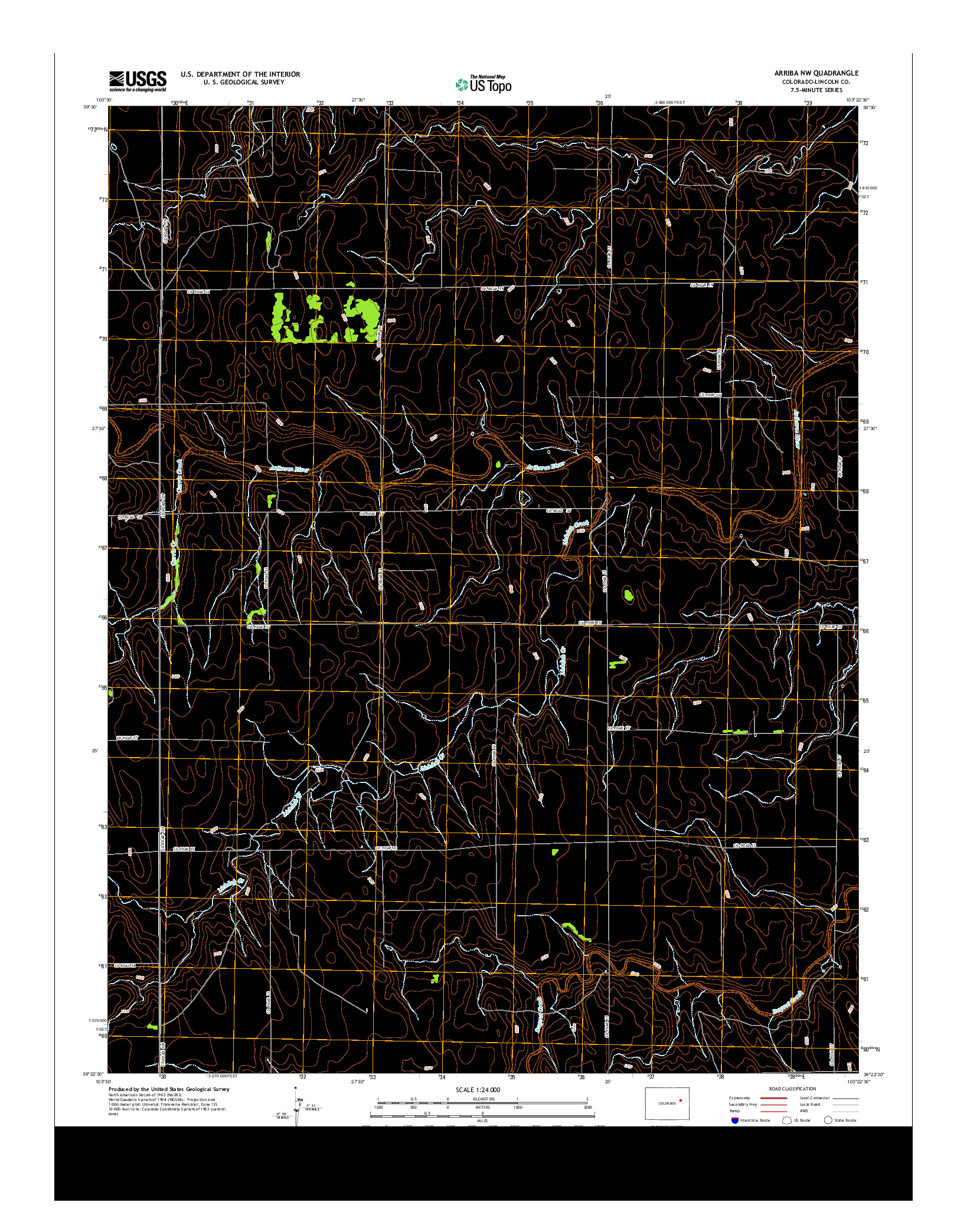 USGS US TOPO 7.5-MINUTE MAP FOR ARRIBA NW, CO 2013