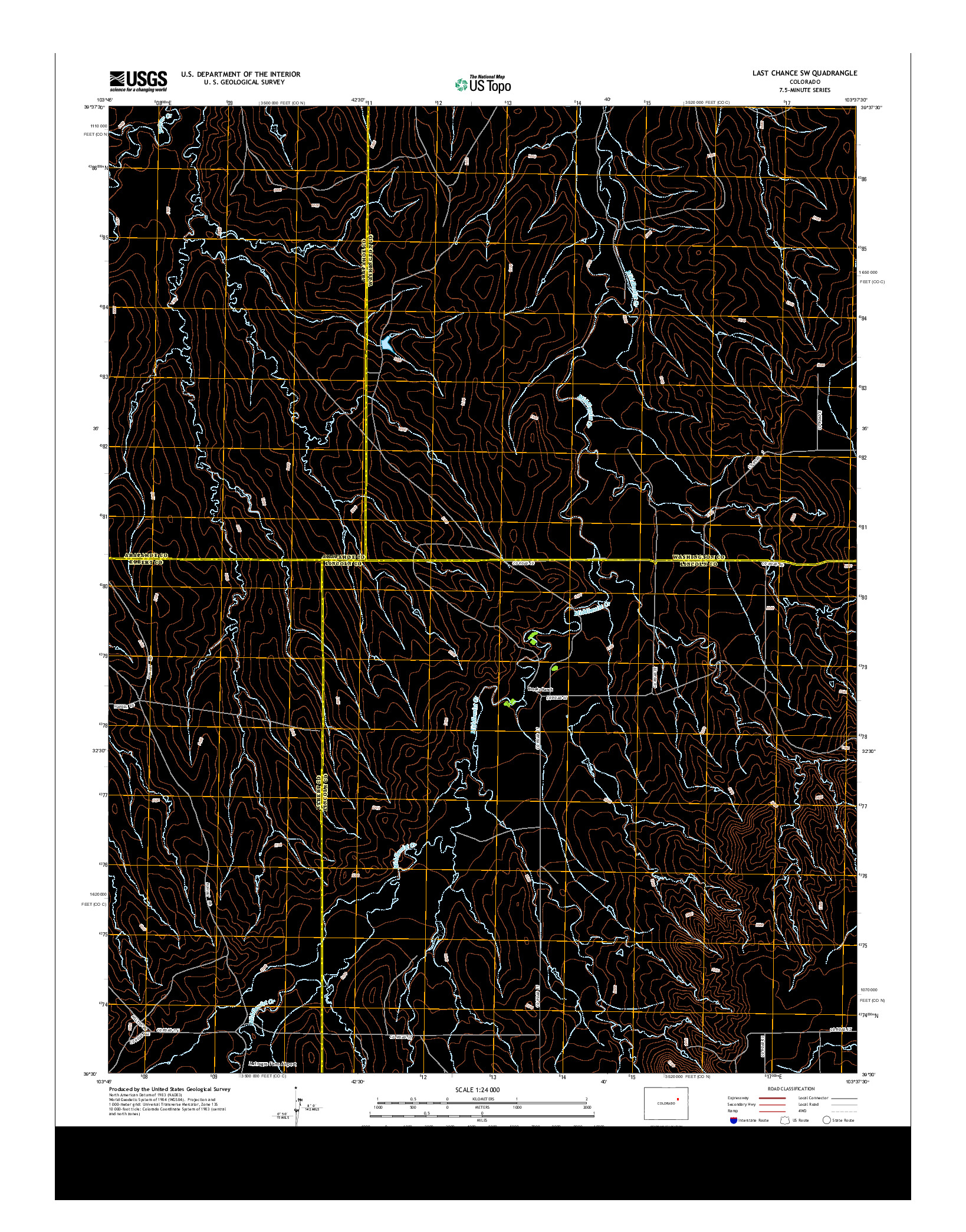 USGS US TOPO 7.5-MINUTE MAP FOR LAST CHANCE SW, CO 2013