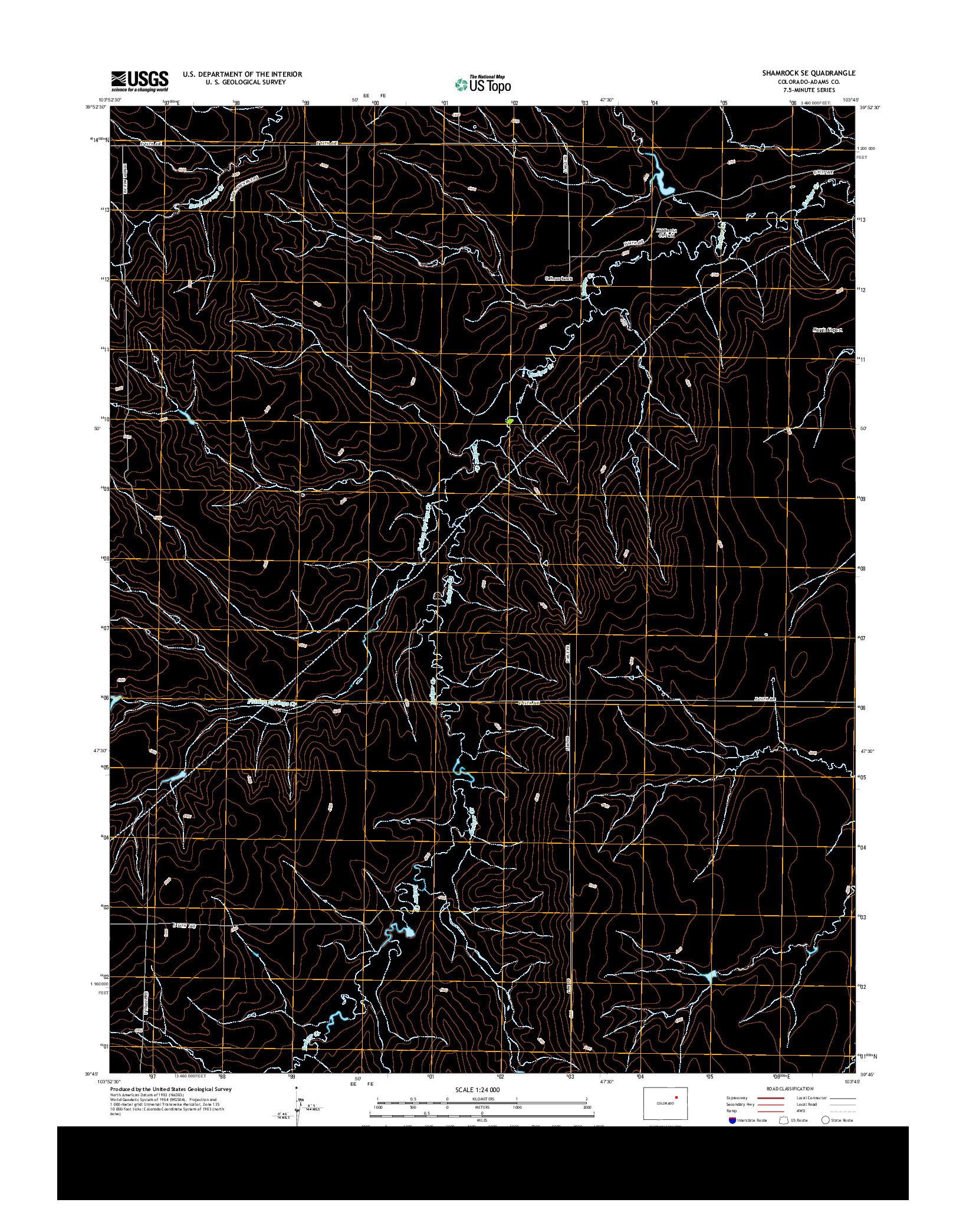 USGS US TOPO 7.5-MINUTE MAP FOR SHAMROCK SE, CO 2013