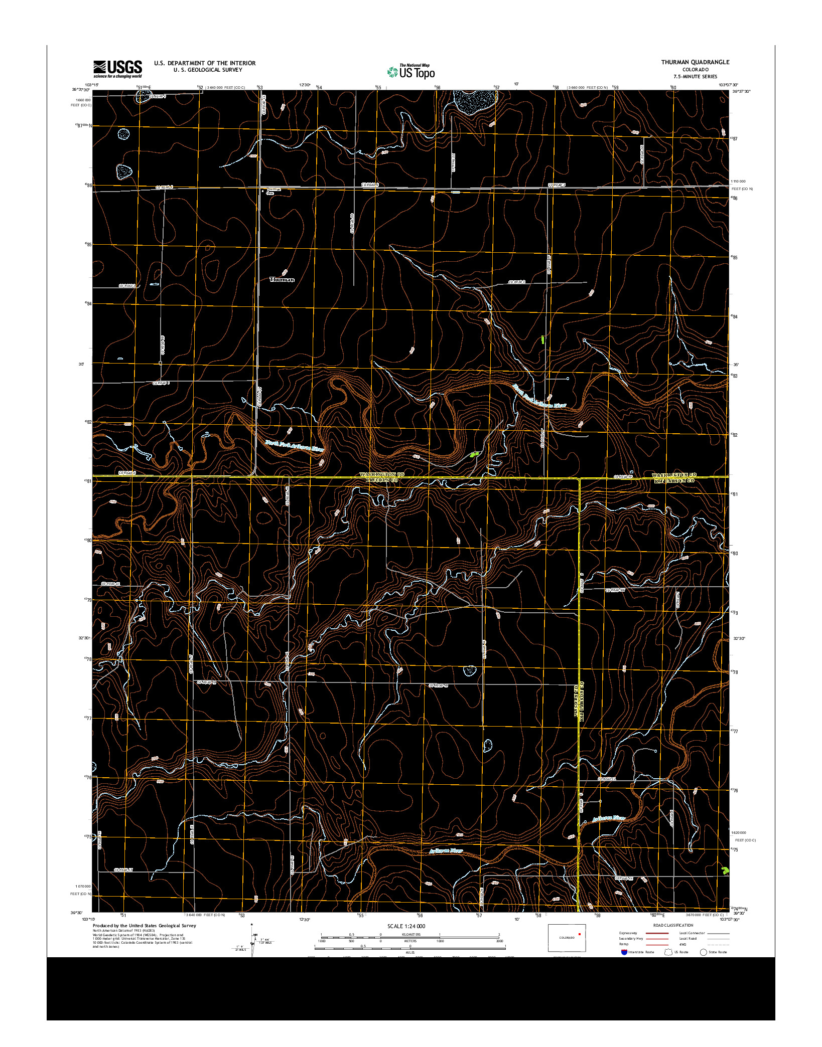 USGS US TOPO 7.5-MINUTE MAP FOR THURMAN, CO 2013