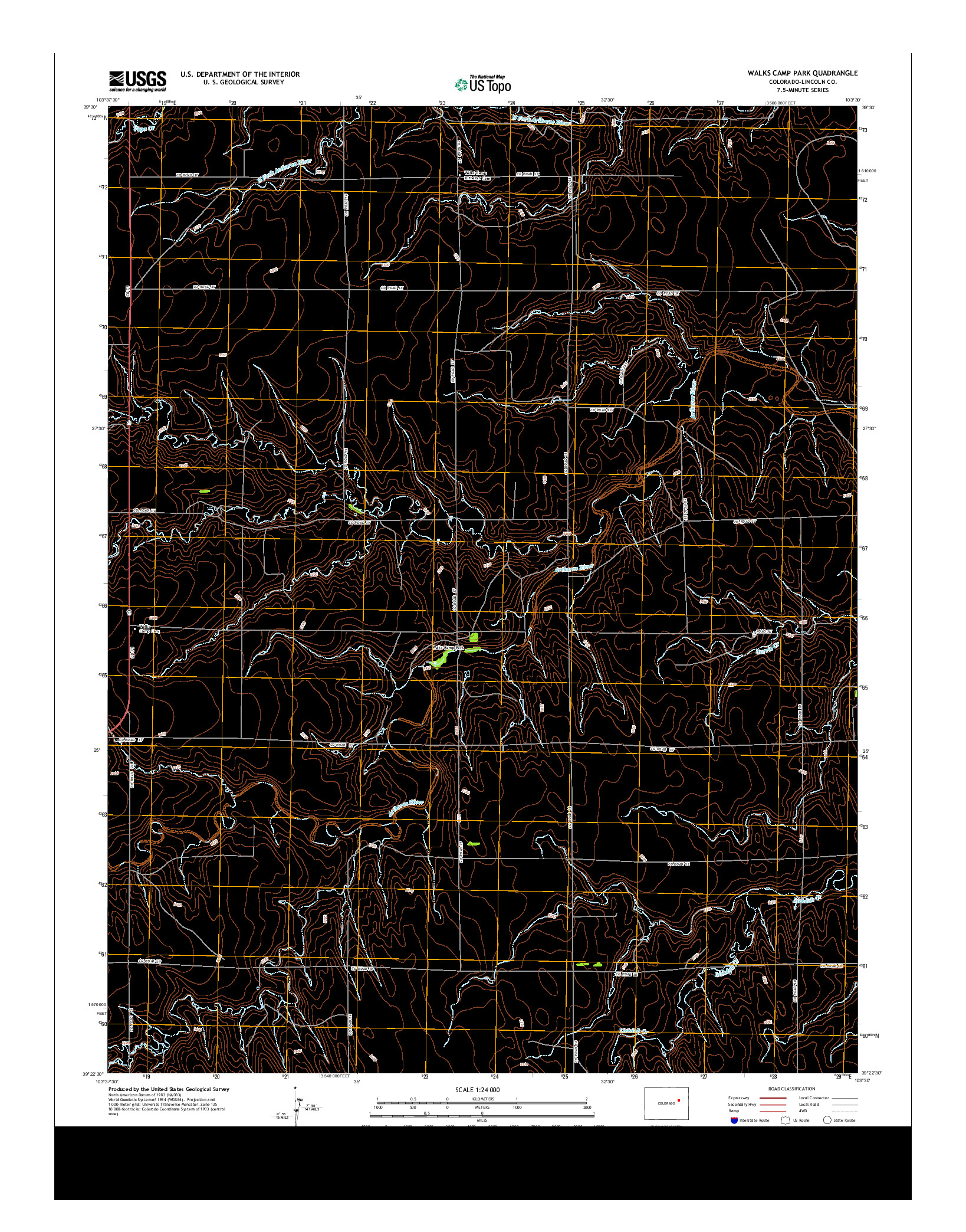 USGS US TOPO 7.5-MINUTE MAP FOR WALKS CAMP PARK, CO 2013