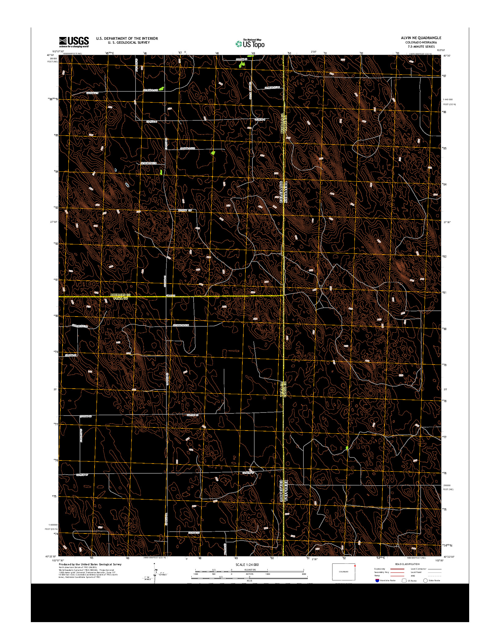 USGS US TOPO 7.5-MINUTE MAP FOR ALVIN NE, CO-NE 2013