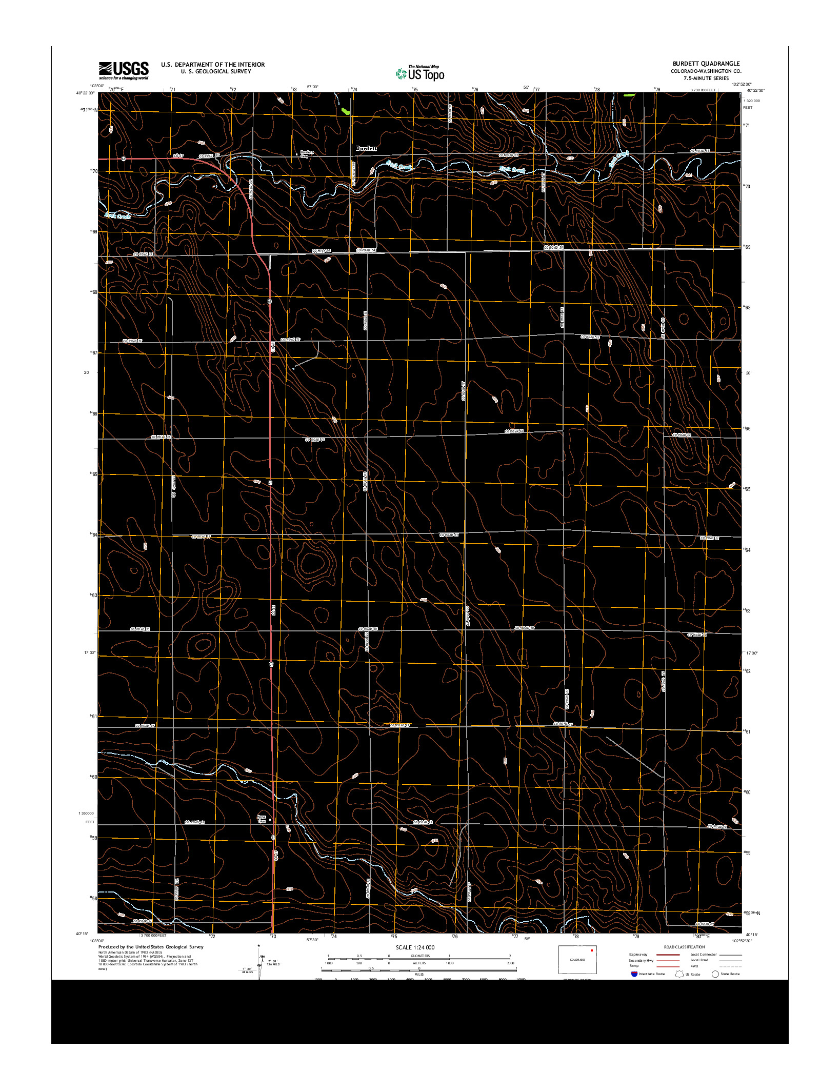 USGS US TOPO 7.5-MINUTE MAP FOR BURDETT, CO 2013