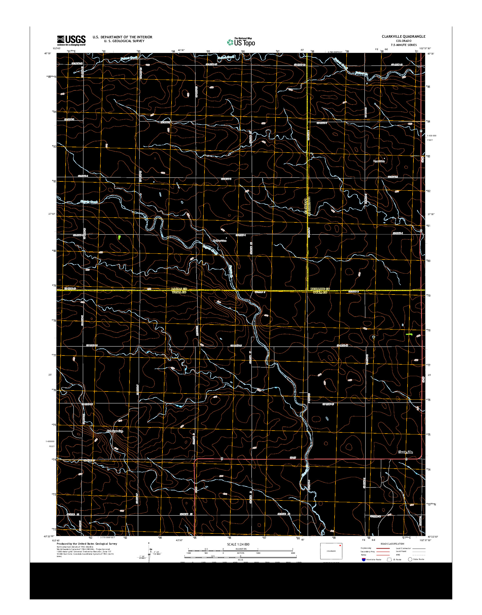 USGS US TOPO 7.5-MINUTE MAP FOR CLARKVILLE, CO 2013