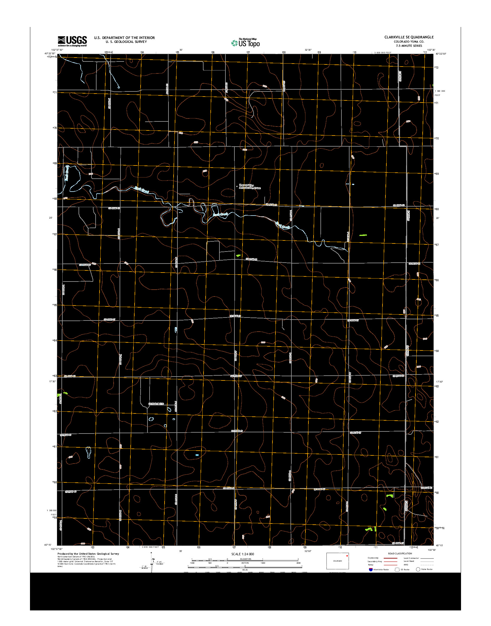 USGS US TOPO 7.5-MINUTE MAP FOR CLARKVILLE SE, CO 2013