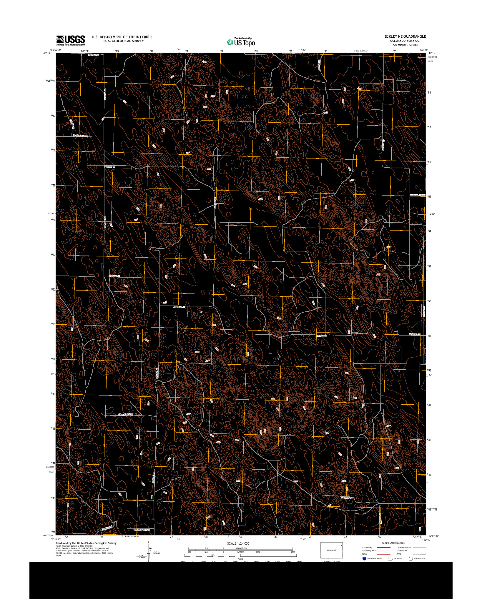 USGS US TOPO 7.5-MINUTE MAP FOR ECKLEY NE, CO 2013