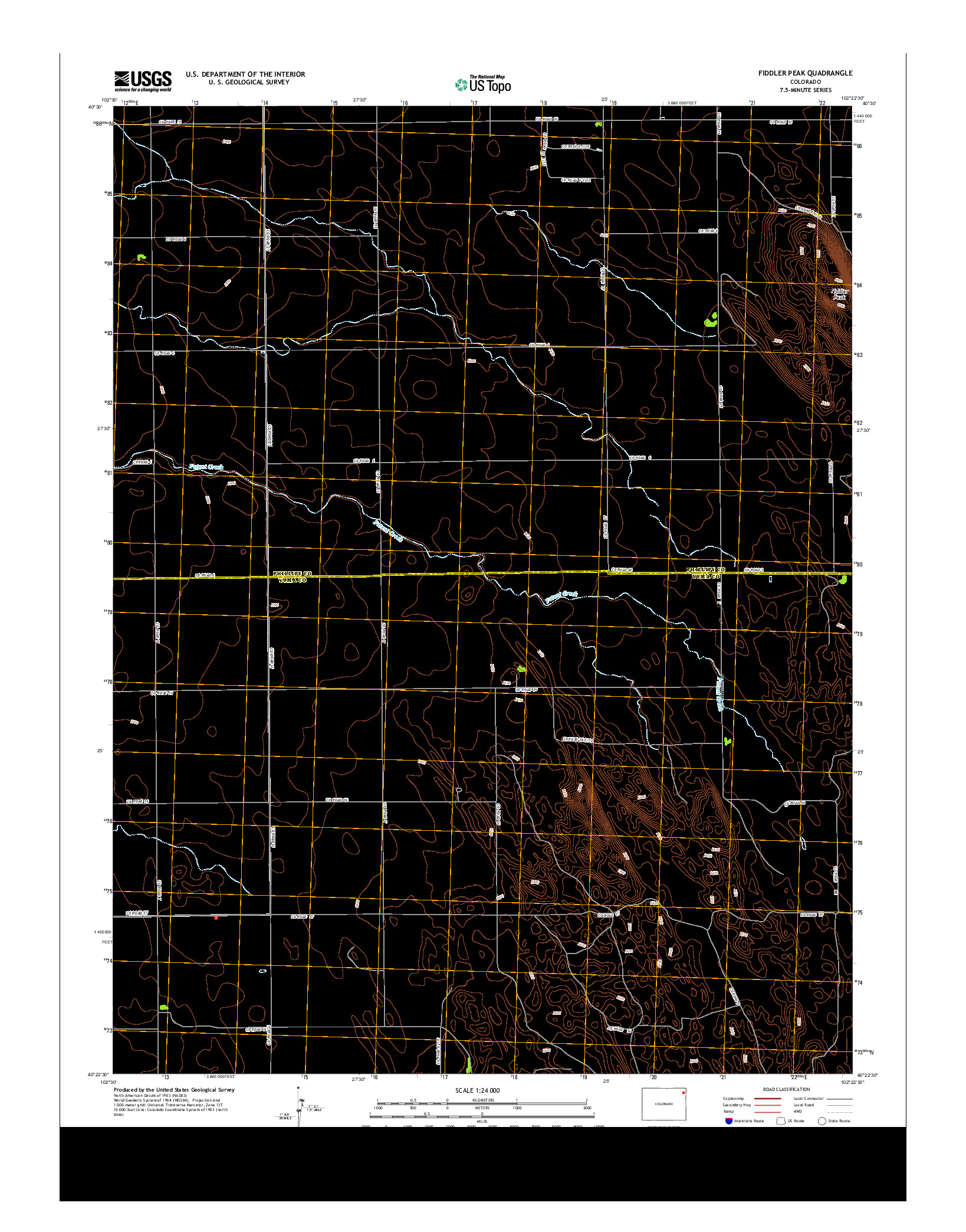 USGS US TOPO 7.5-MINUTE MAP FOR FIDDLER PEAK, CO 2013