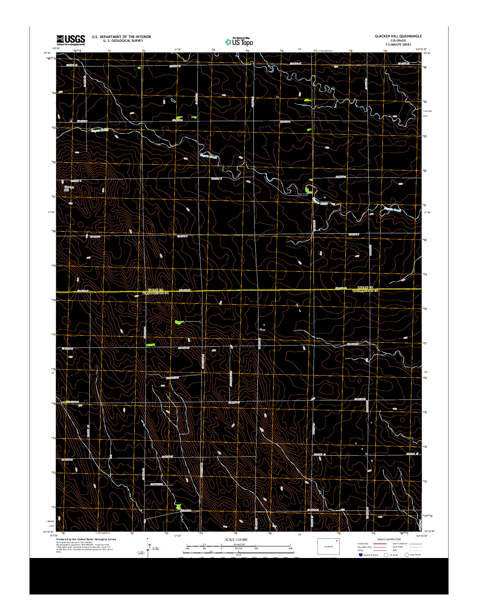 USGS US TOPO 7.5-MINUTE MAP FOR GLACKEN HILL, CO 2013