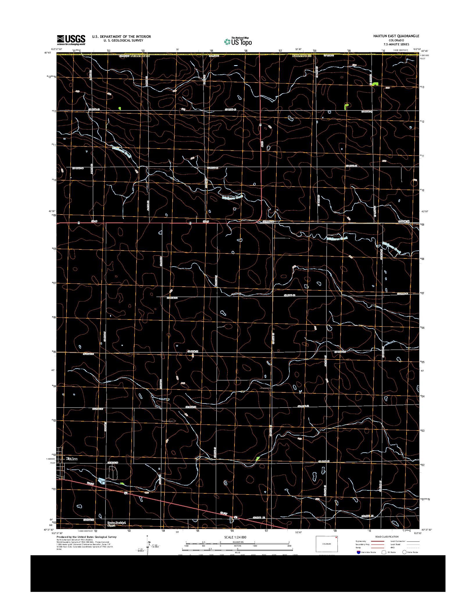 USGS US TOPO 7.5-MINUTE MAP FOR HAXTUN EAST, CO 2013