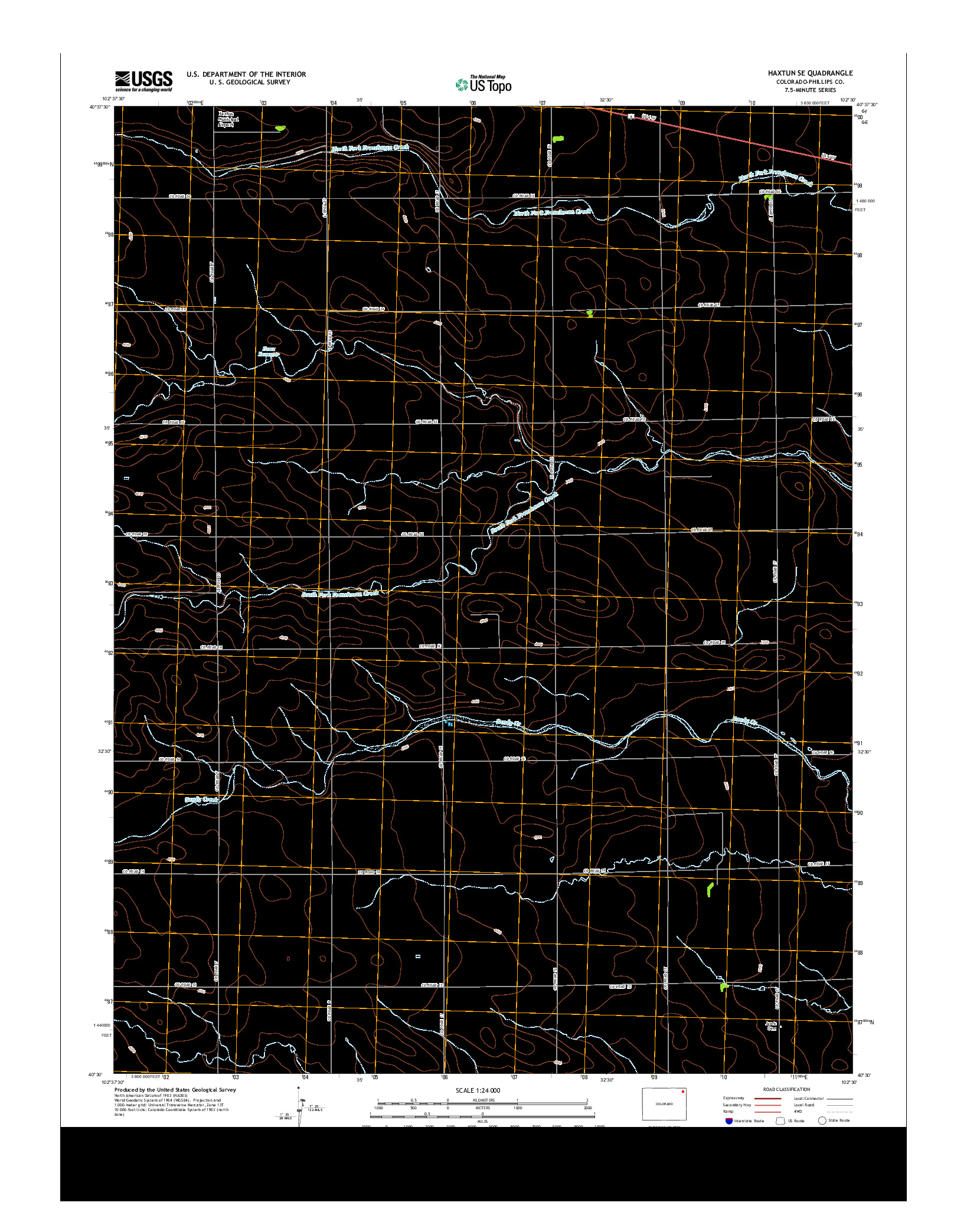 USGS US TOPO 7.5-MINUTE MAP FOR HAXTUN SE, CO 2013