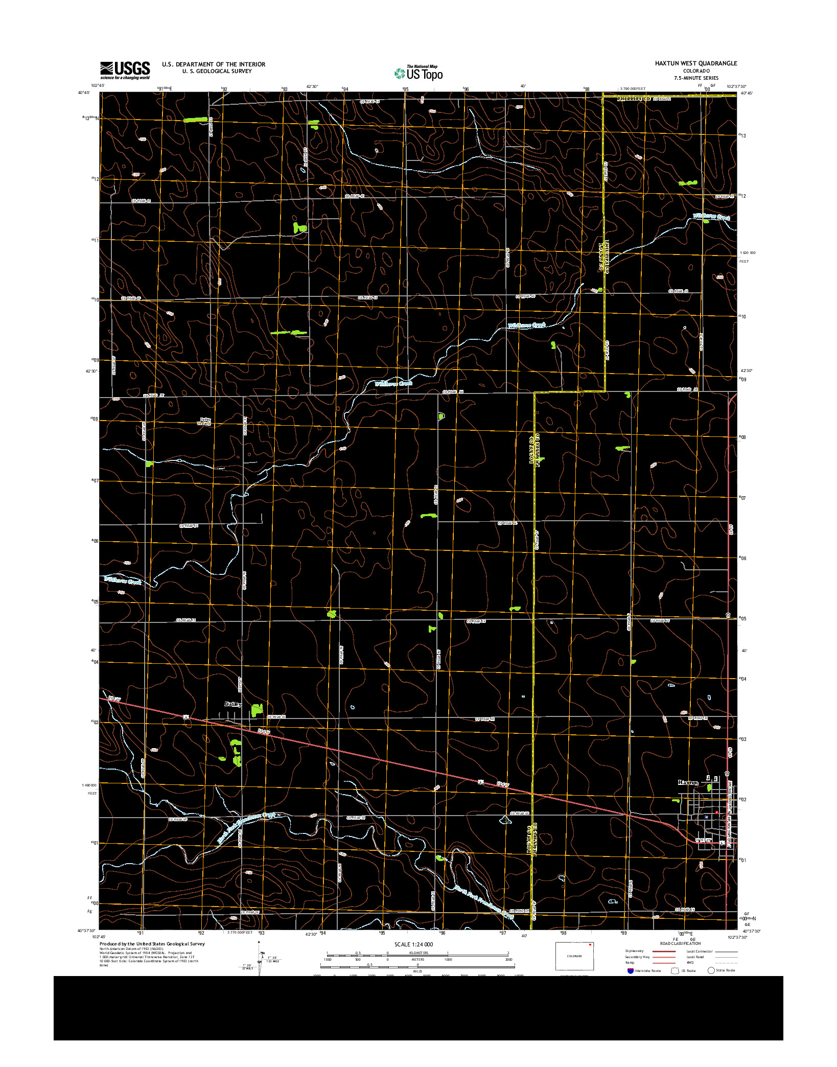 USGS US TOPO 7.5-MINUTE MAP FOR HAXTUN WEST, CO 2013