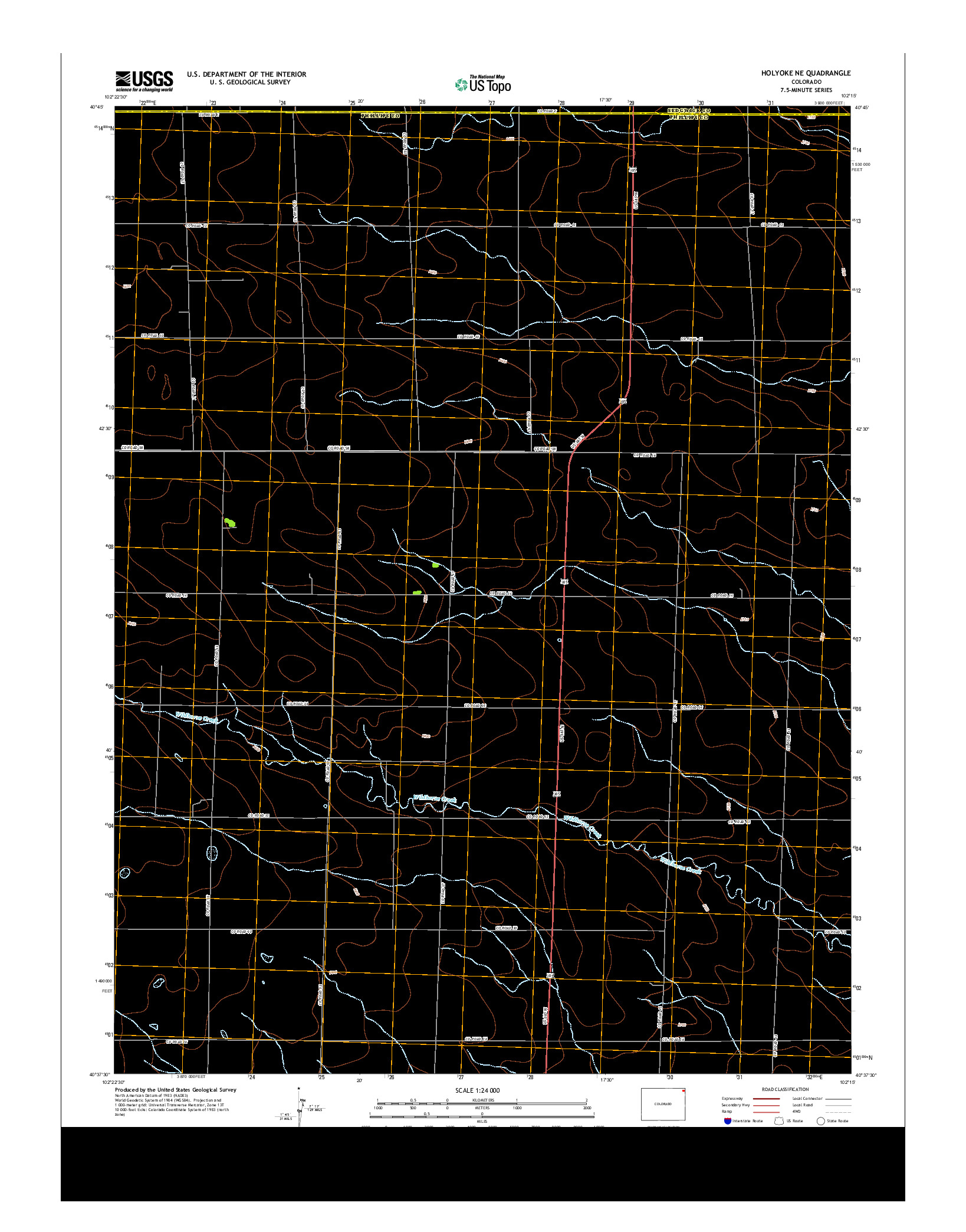 USGS US TOPO 7.5-MINUTE MAP FOR HOLYOKE NE, CO 2013