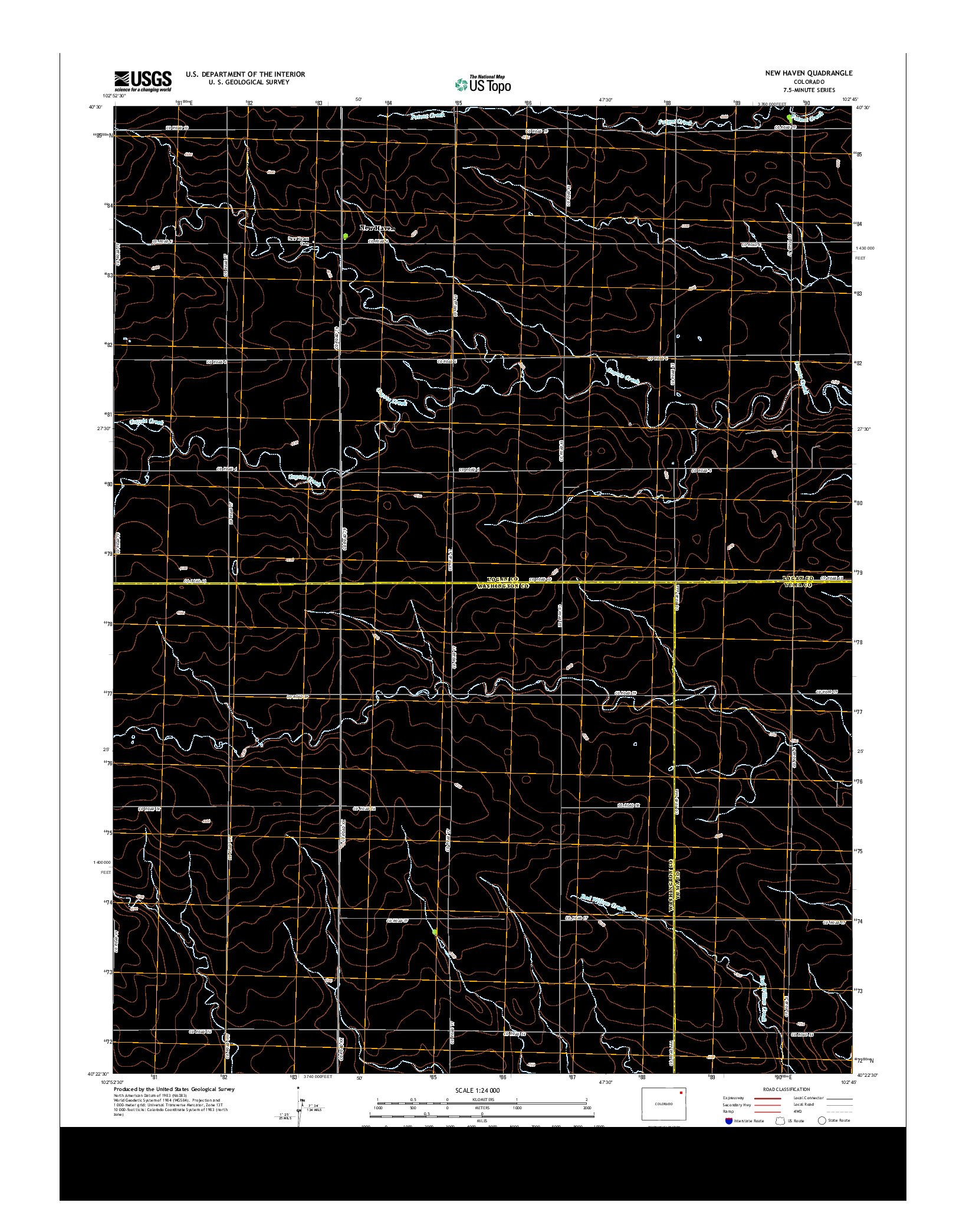 USGS US TOPO 7.5-MINUTE MAP FOR NEW HAVEN, CO 2013