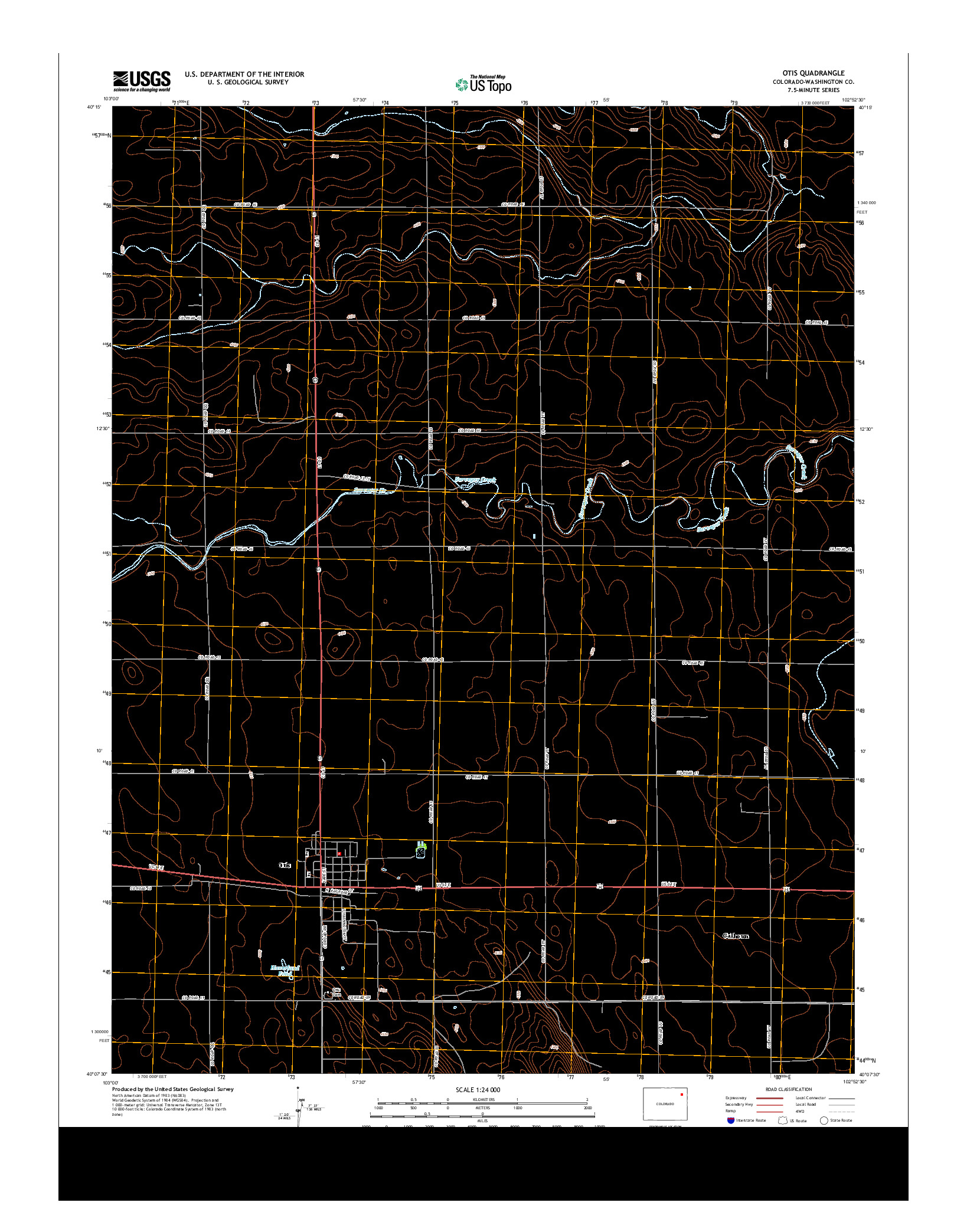 USGS US TOPO 7.5-MINUTE MAP FOR OTIS, CO 2013