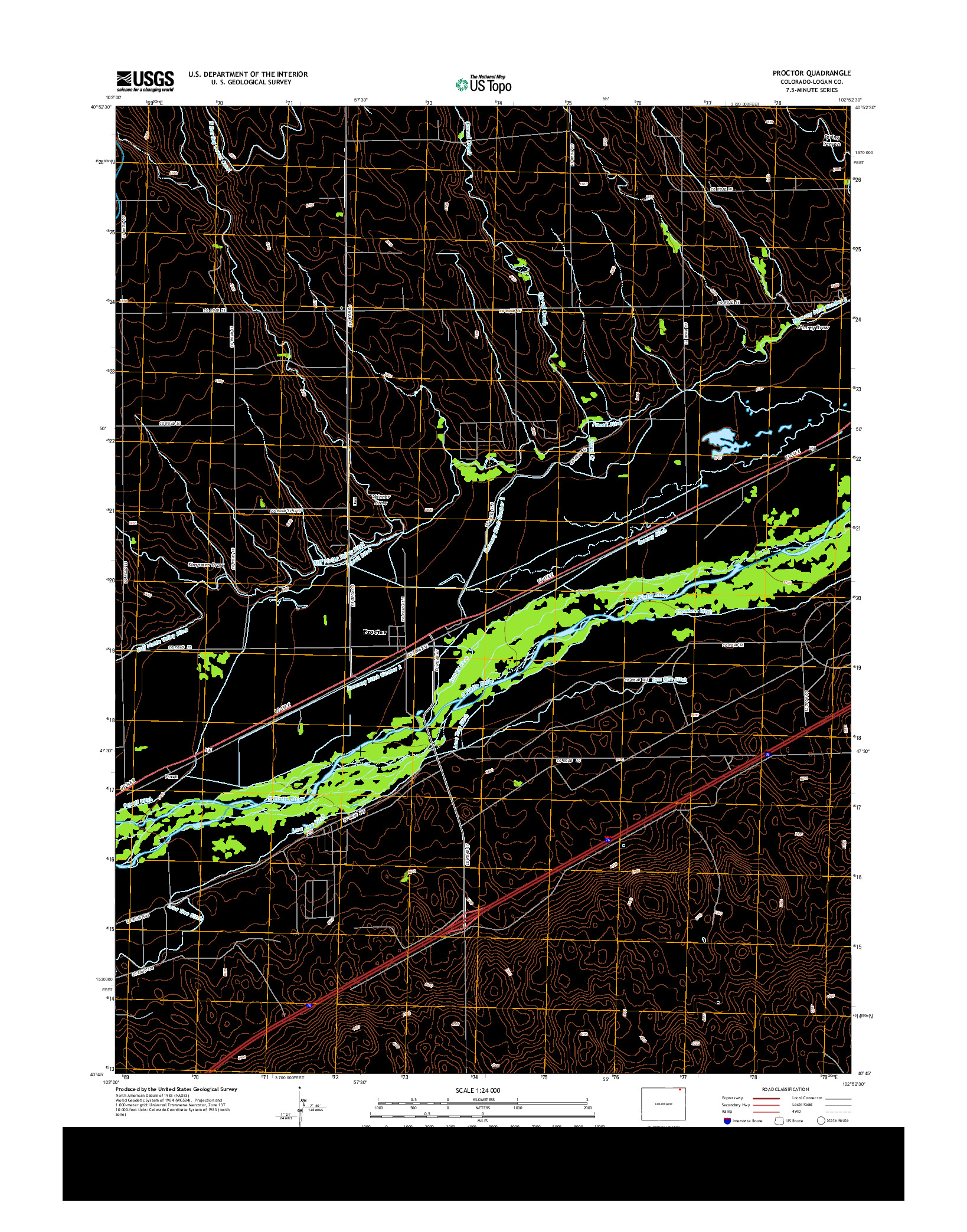 USGS US TOPO 7.5-MINUTE MAP FOR PROCTOR, CO 2013