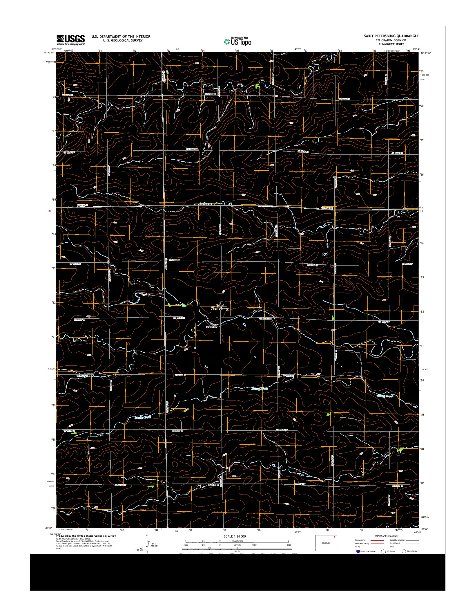 USGS US TOPO 7.5-MINUTE MAP FOR SAINT PETERSBURG, CO 2013
