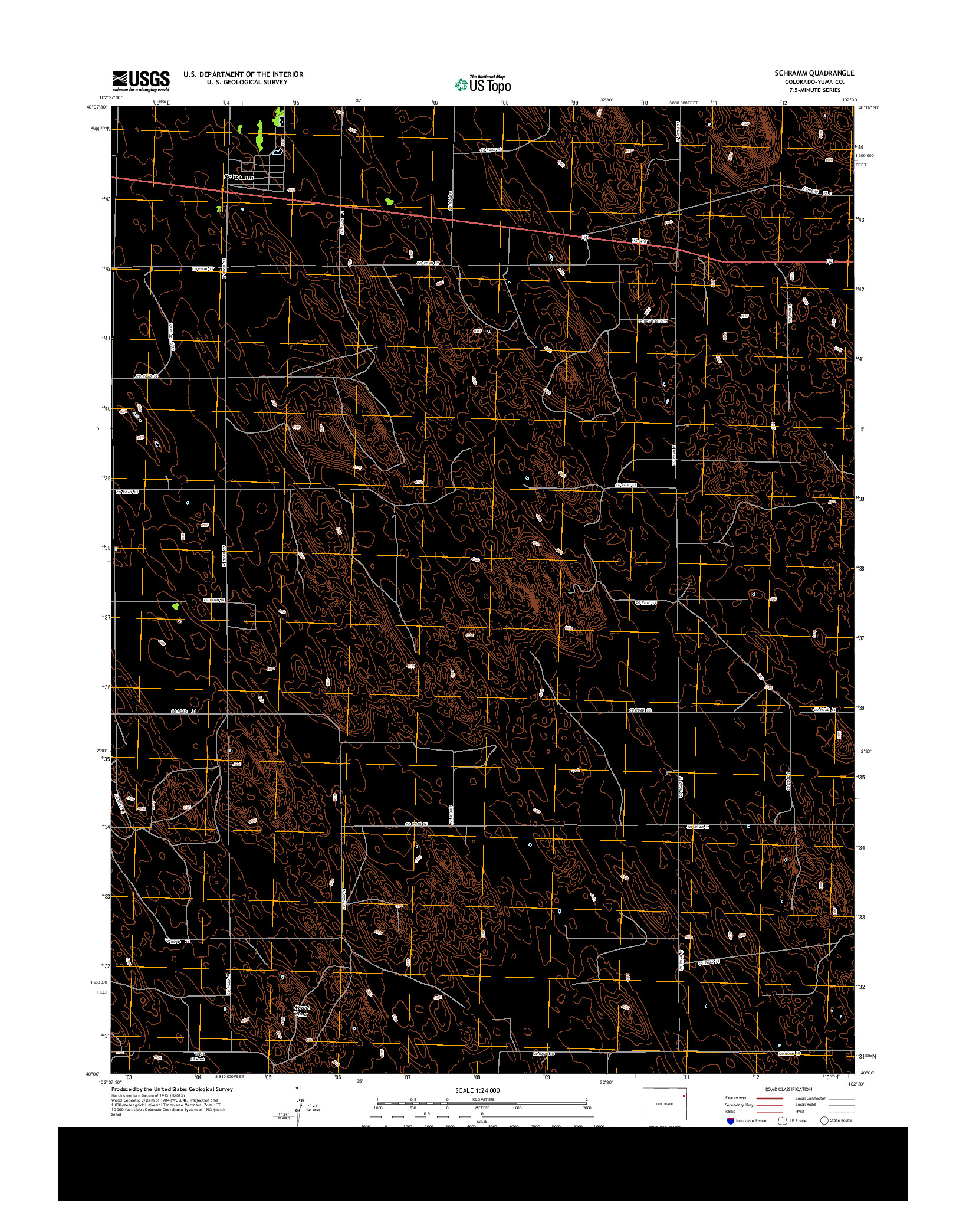 USGS US TOPO 7.5-MINUTE MAP FOR SCHRAMM, CO 2013