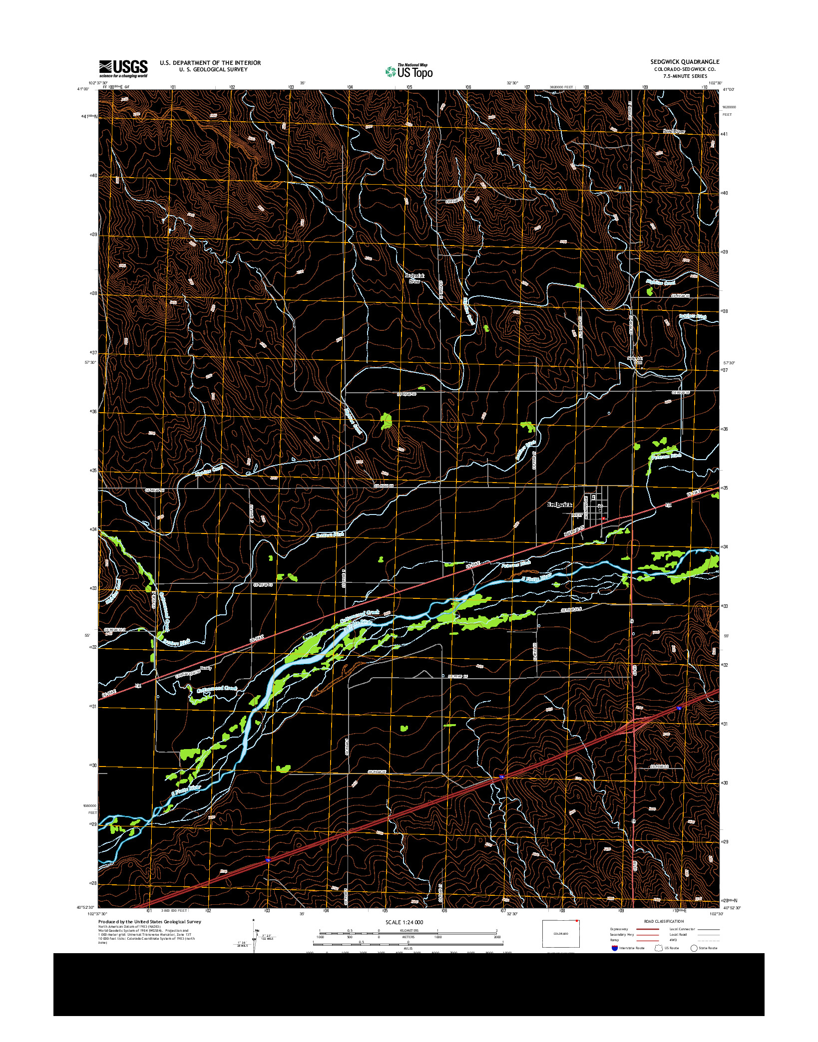 USGS US TOPO 7.5-MINUTE MAP FOR SEDGWICK, CO 2013