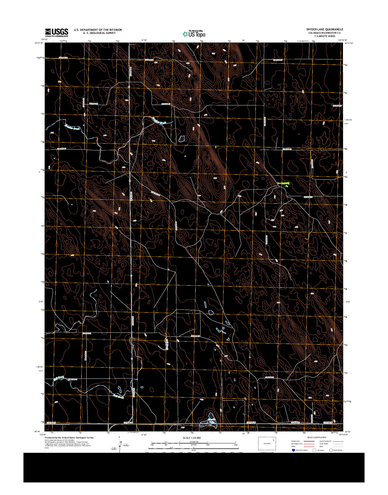 USGS US TOPO 7.5-MINUTE MAP FOR SNYDER LAKE, CO 2013