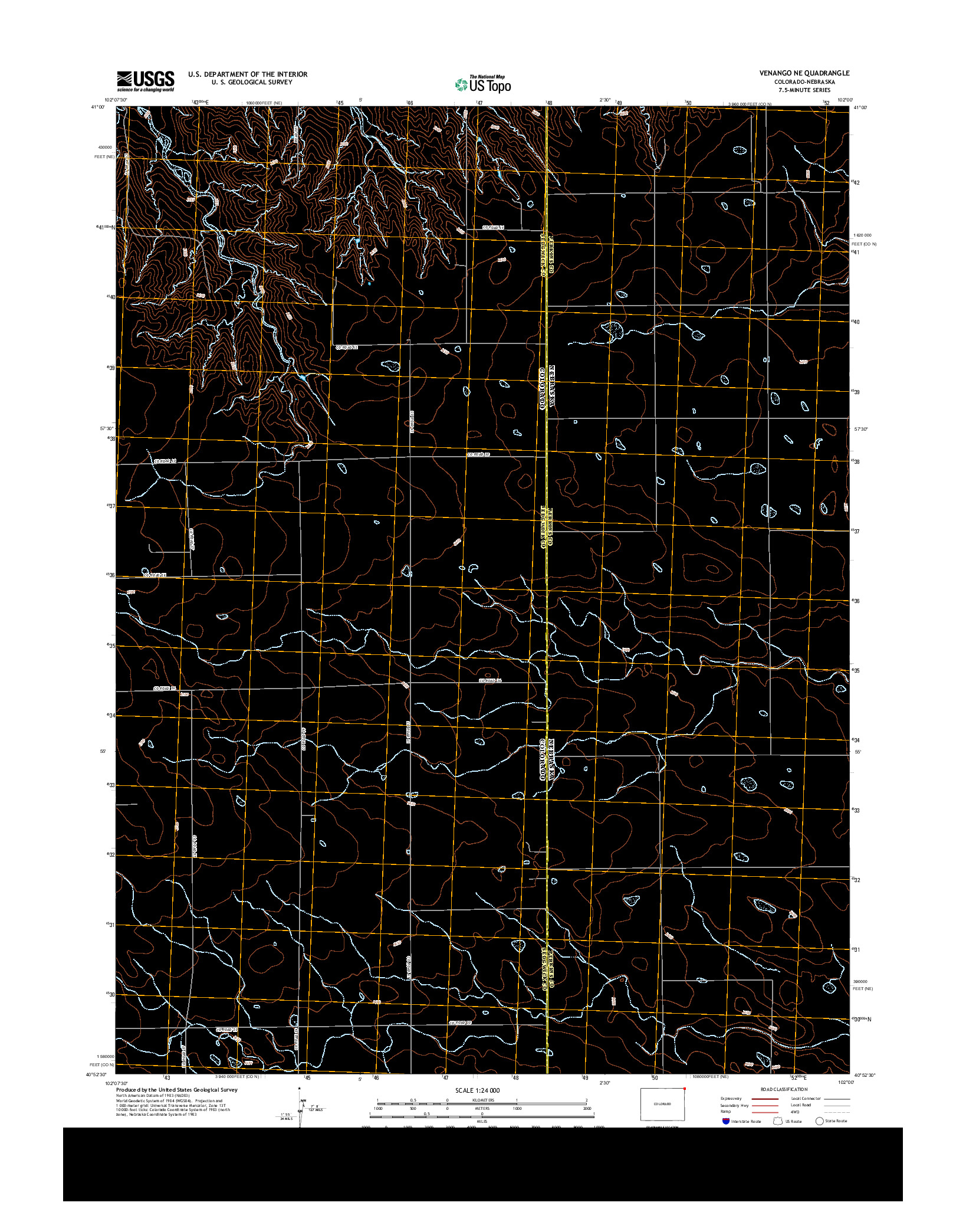 USGS US TOPO 7.5-MINUTE MAP FOR VENANGO NE, CO-NE 2013
