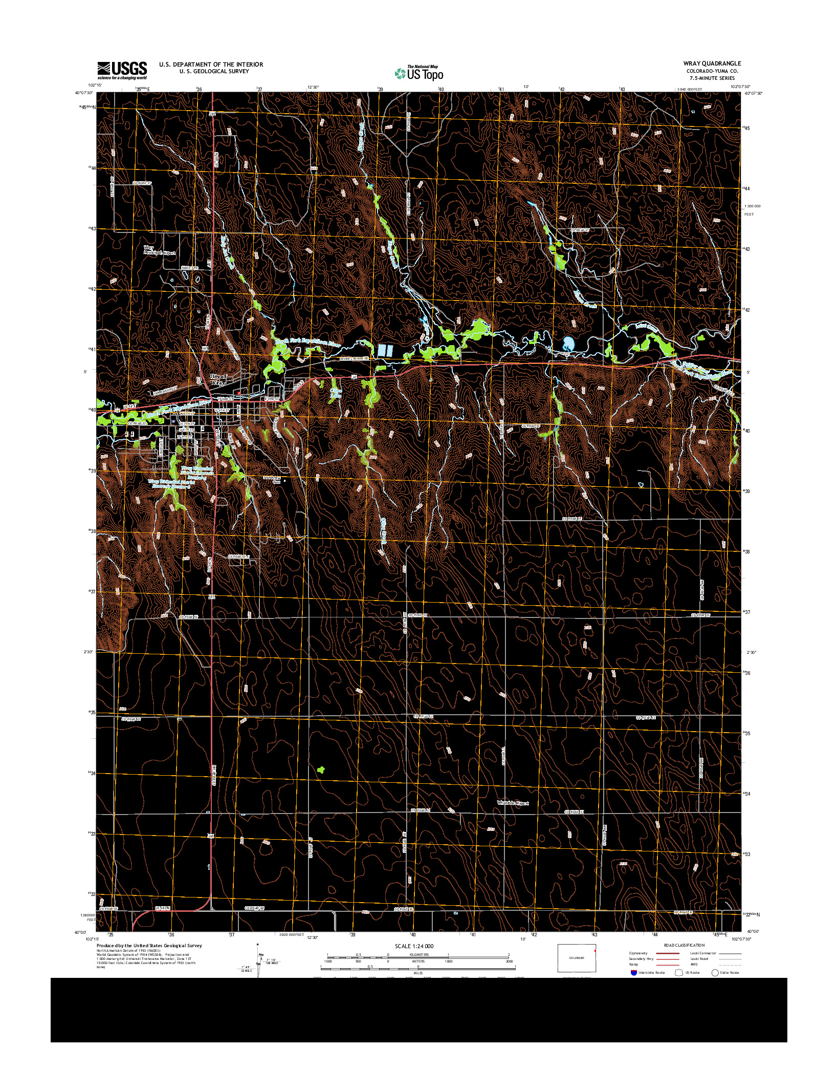 USGS US TOPO 7.5-MINUTE MAP FOR WRAY, CO 2013