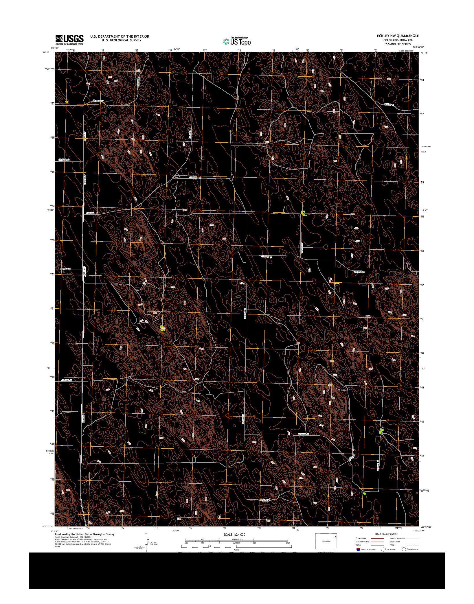 USGS US TOPO 7.5-MINUTE MAP FOR ECKLEY NW, CO 2013