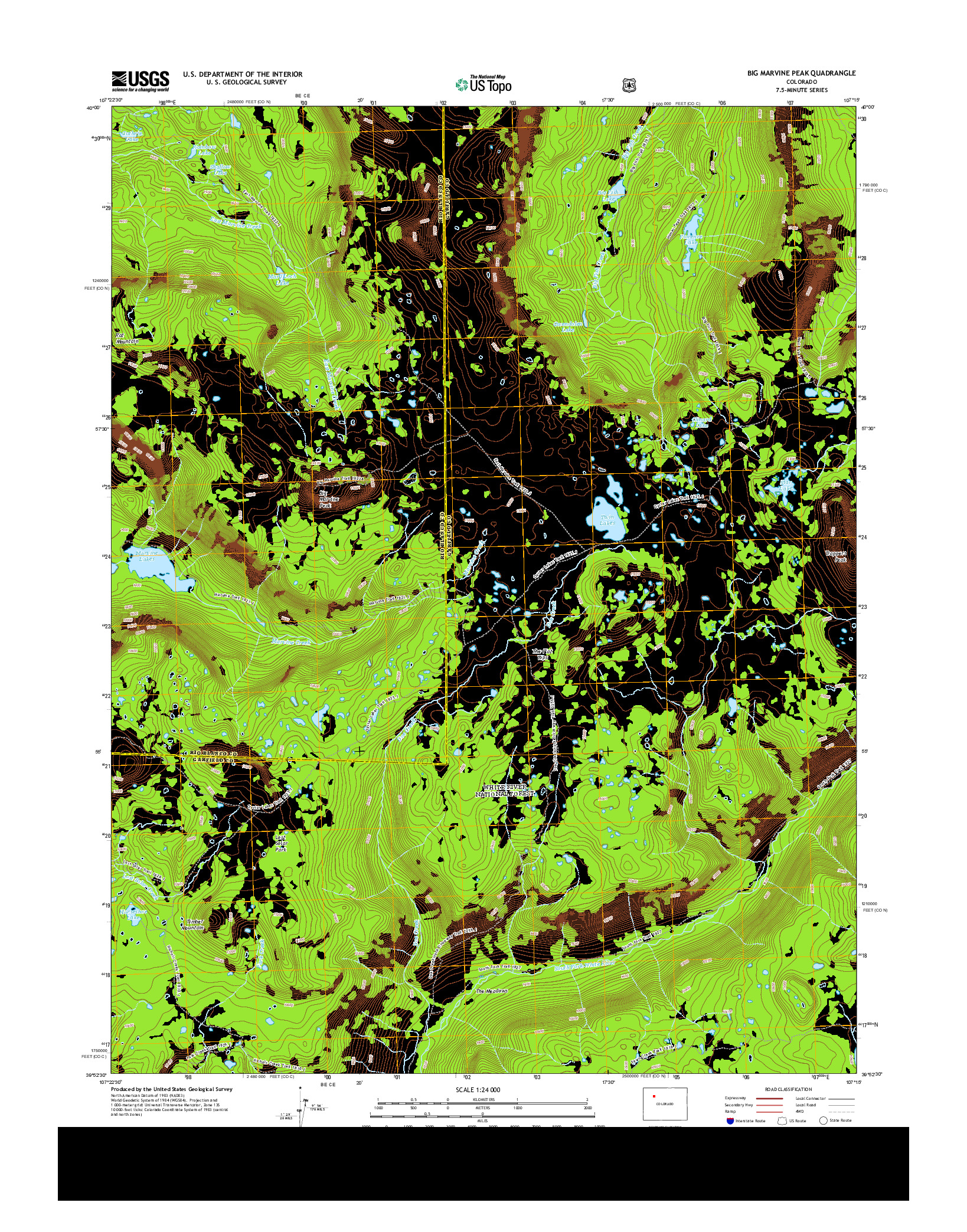 USGS US TOPO 7.5-MINUTE MAP FOR BIG MARVINE PEAK, CO 2013