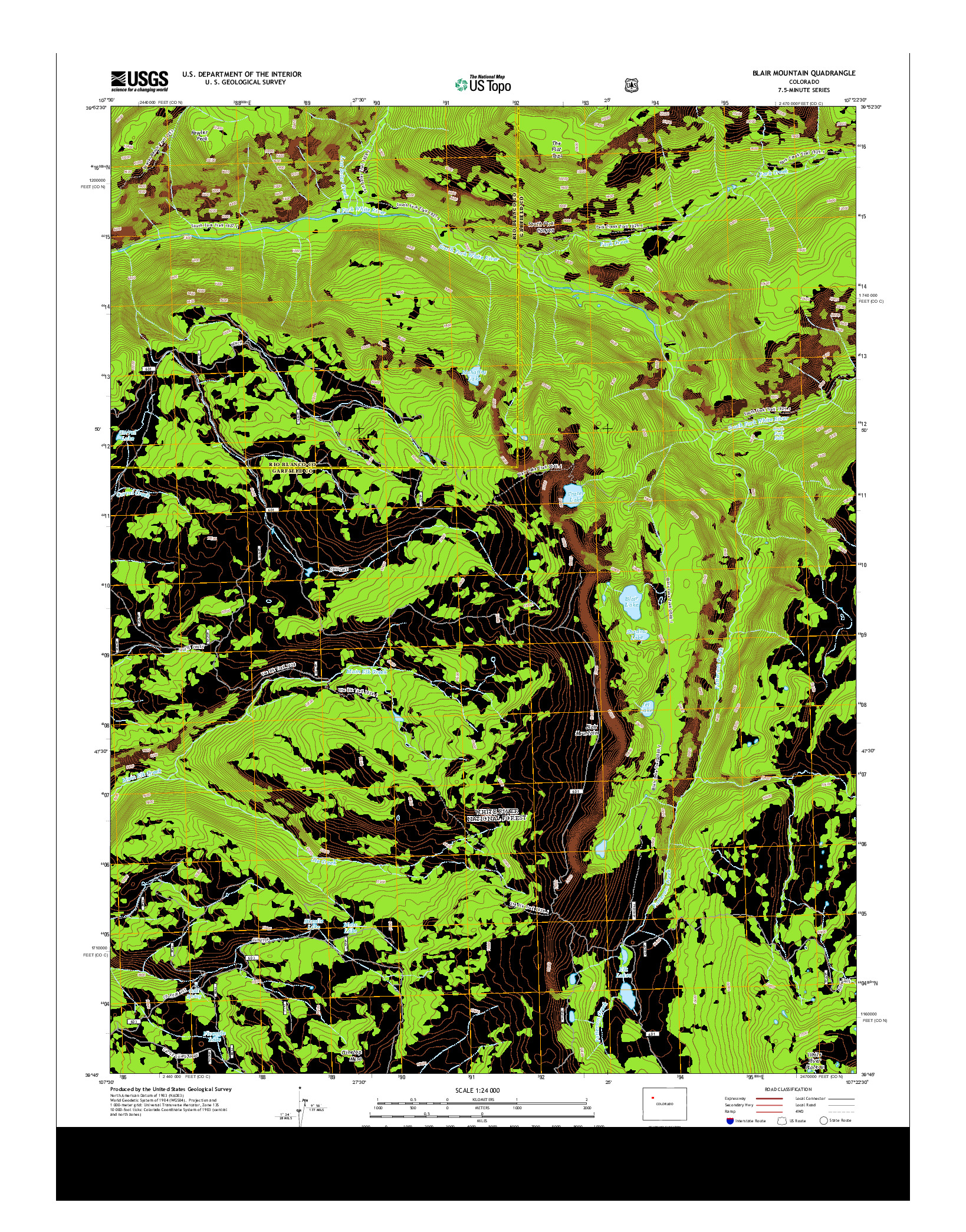 USGS US TOPO 7.5-MINUTE MAP FOR BLAIR MOUNTAIN, CO 2013