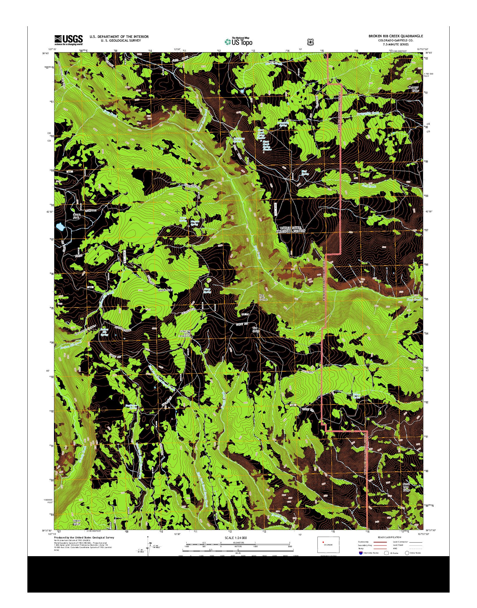 USGS US TOPO 7.5-MINUTE MAP FOR BROKEN RIB CREEK, CO 2013