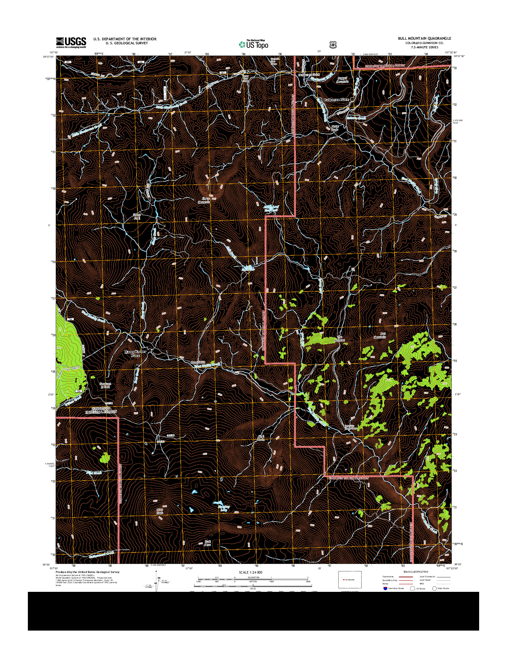 USGS US TOPO 7.5-MINUTE MAP FOR BULL MOUNTAIN, CO 2013