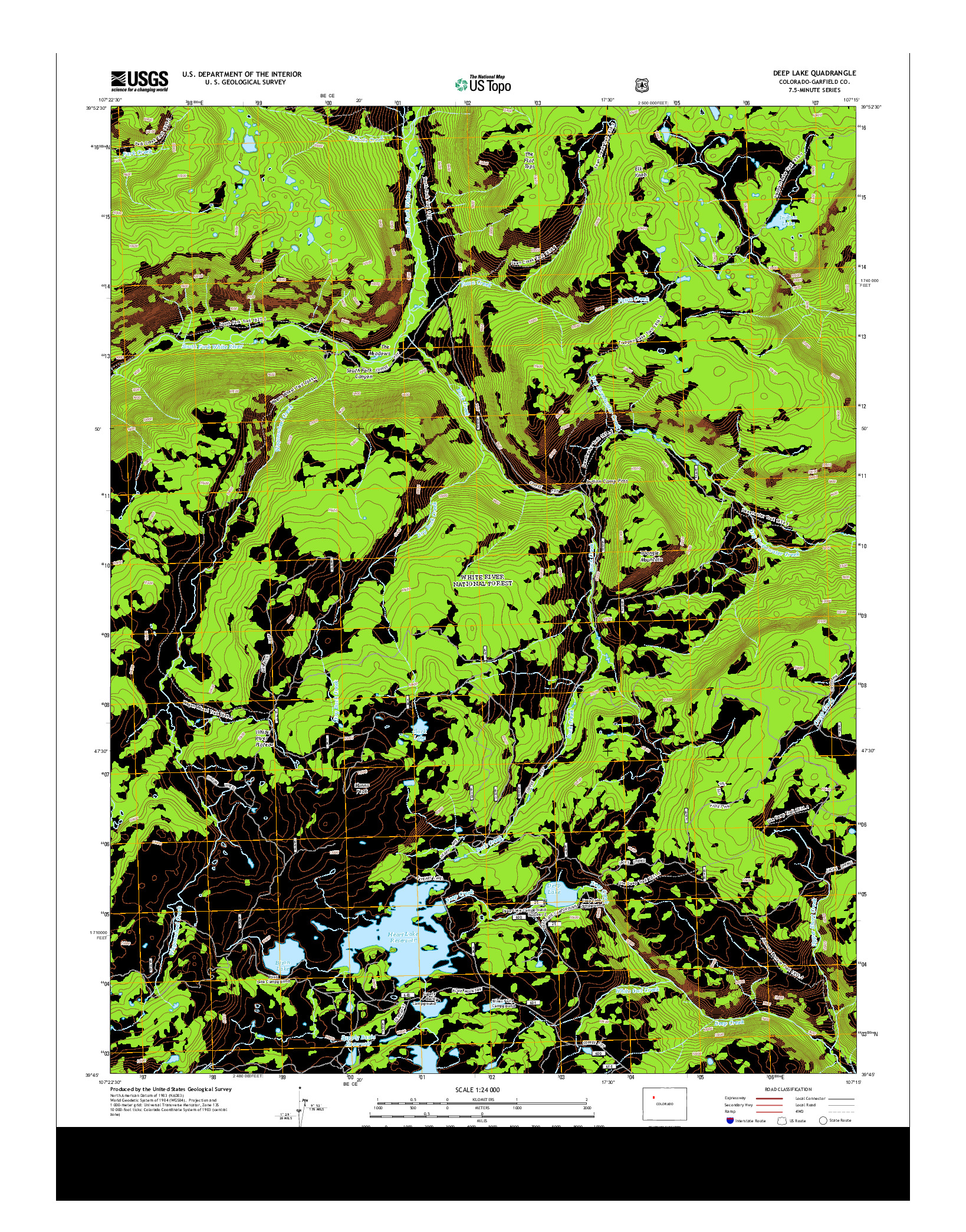 USGS US TOPO 7.5-MINUTE MAP FOR DEEP LAKE, CO 2013