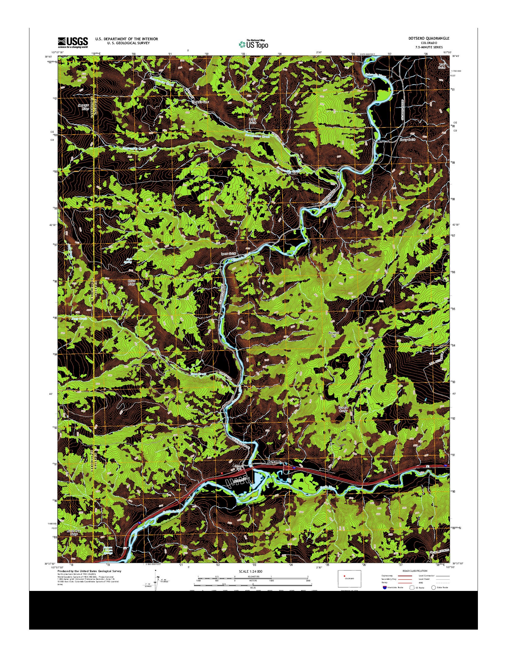 USGS US TOPO 7.5-MINUTE MAP FOR DOTSERO, CO 2013