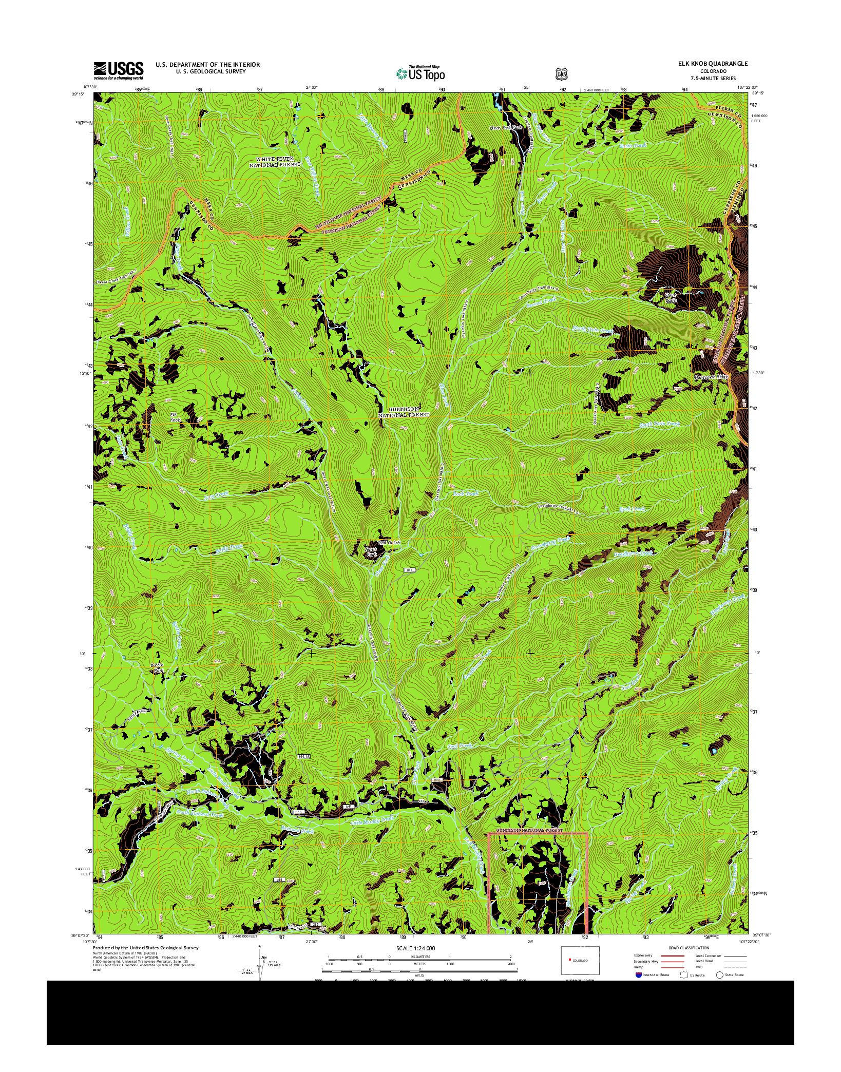 USGS US TOPO 7.5-MINUTE MAP FOR ELK KNOB, CO 2013