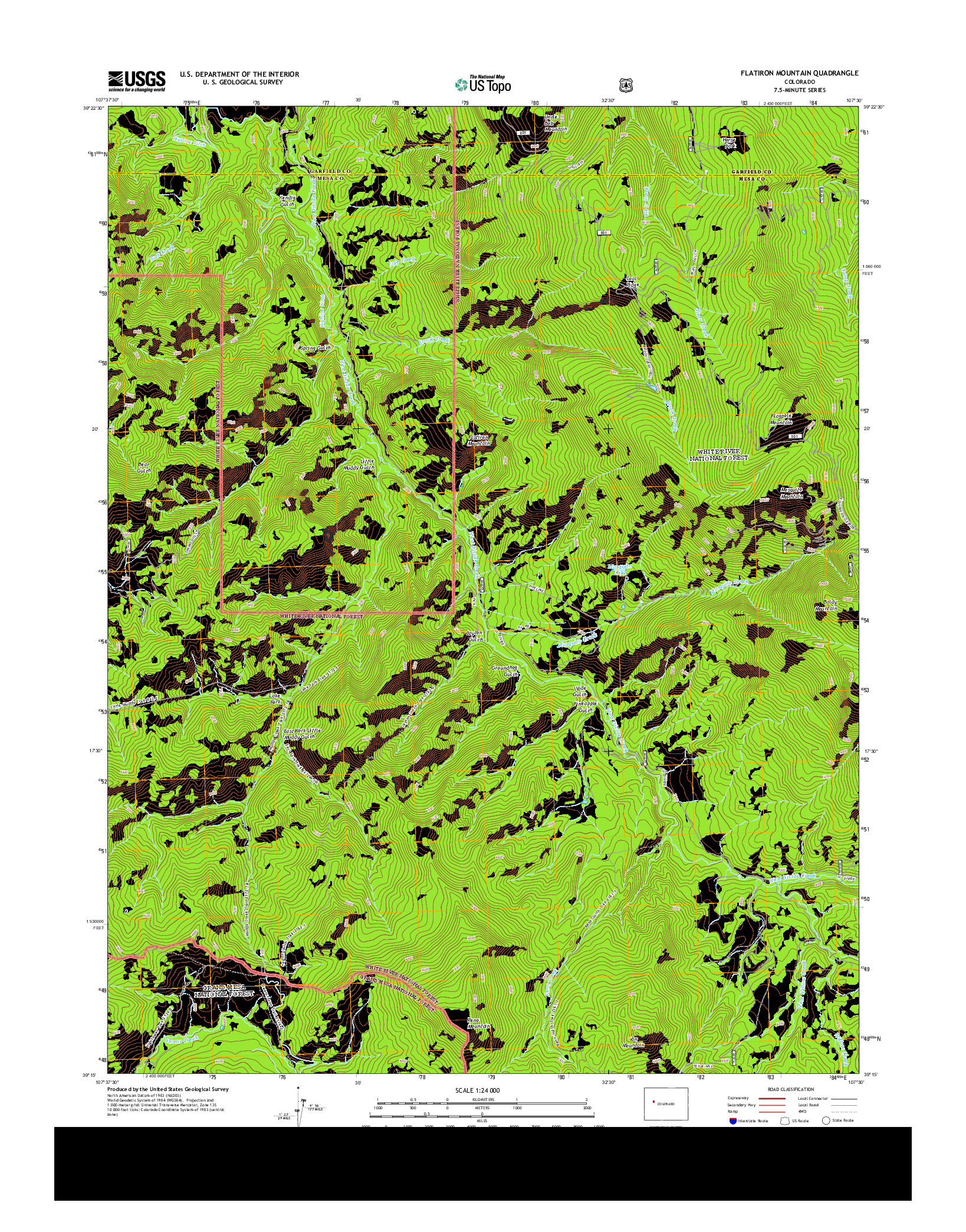 USGS US TOPO 7.5-MINUTE MAP FOR FLATIRON MOUNTAIN, CO 2013