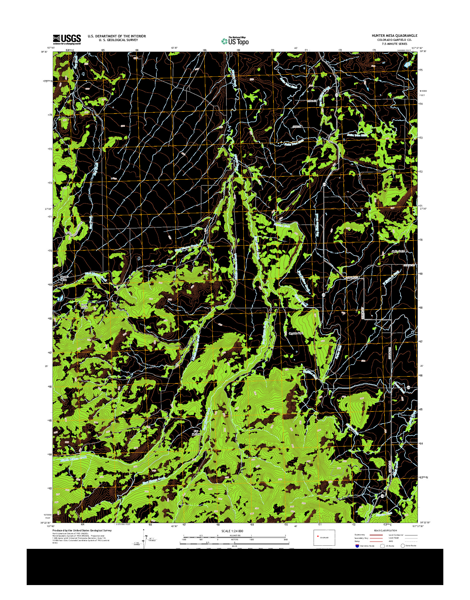 USGS US TOPO 7.5-MINUTE MAP FOR HUNTER MESA, CO 2013