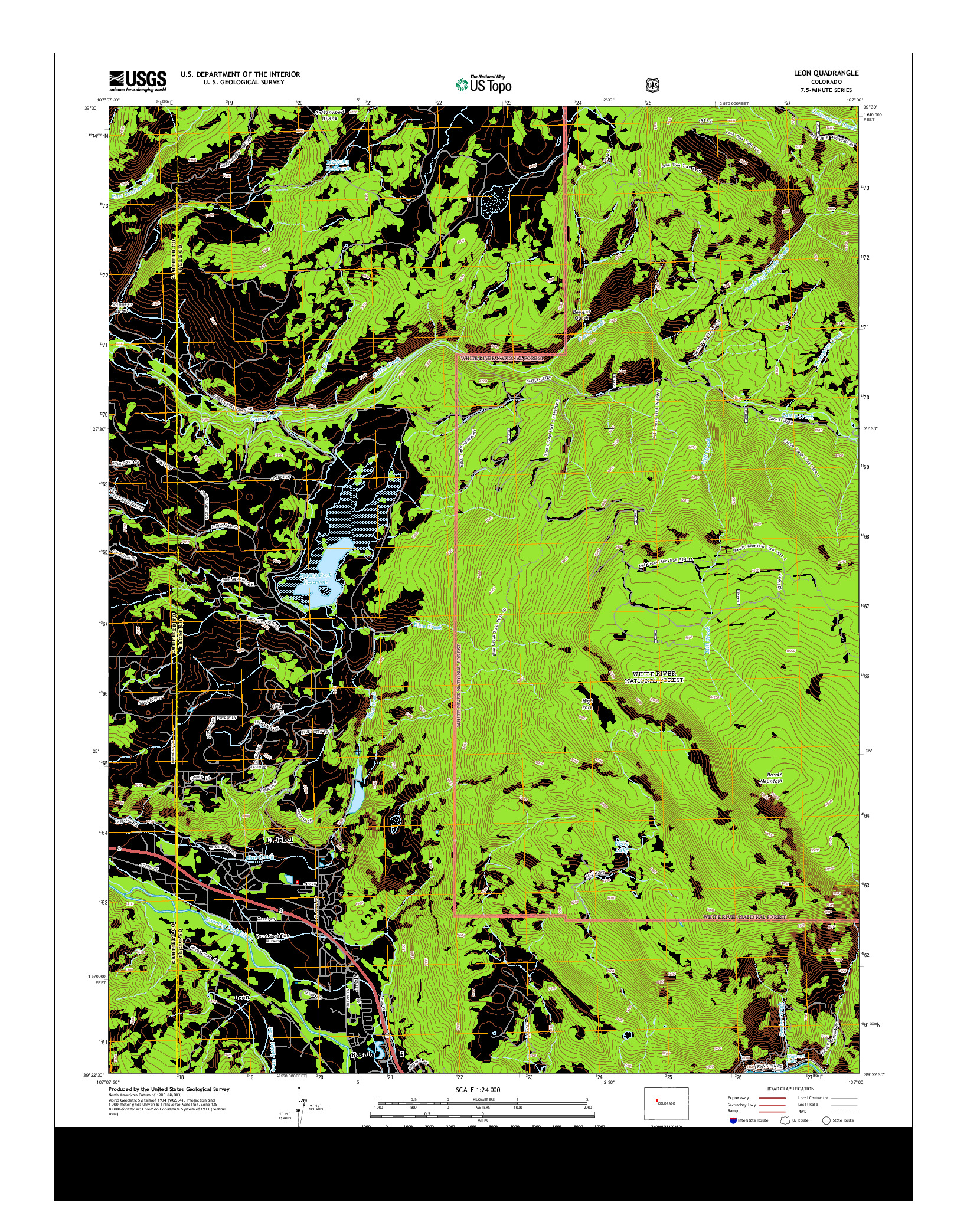 USGS US TOPO 7.5-MINUTE MAP FOR LEON, CO 2013