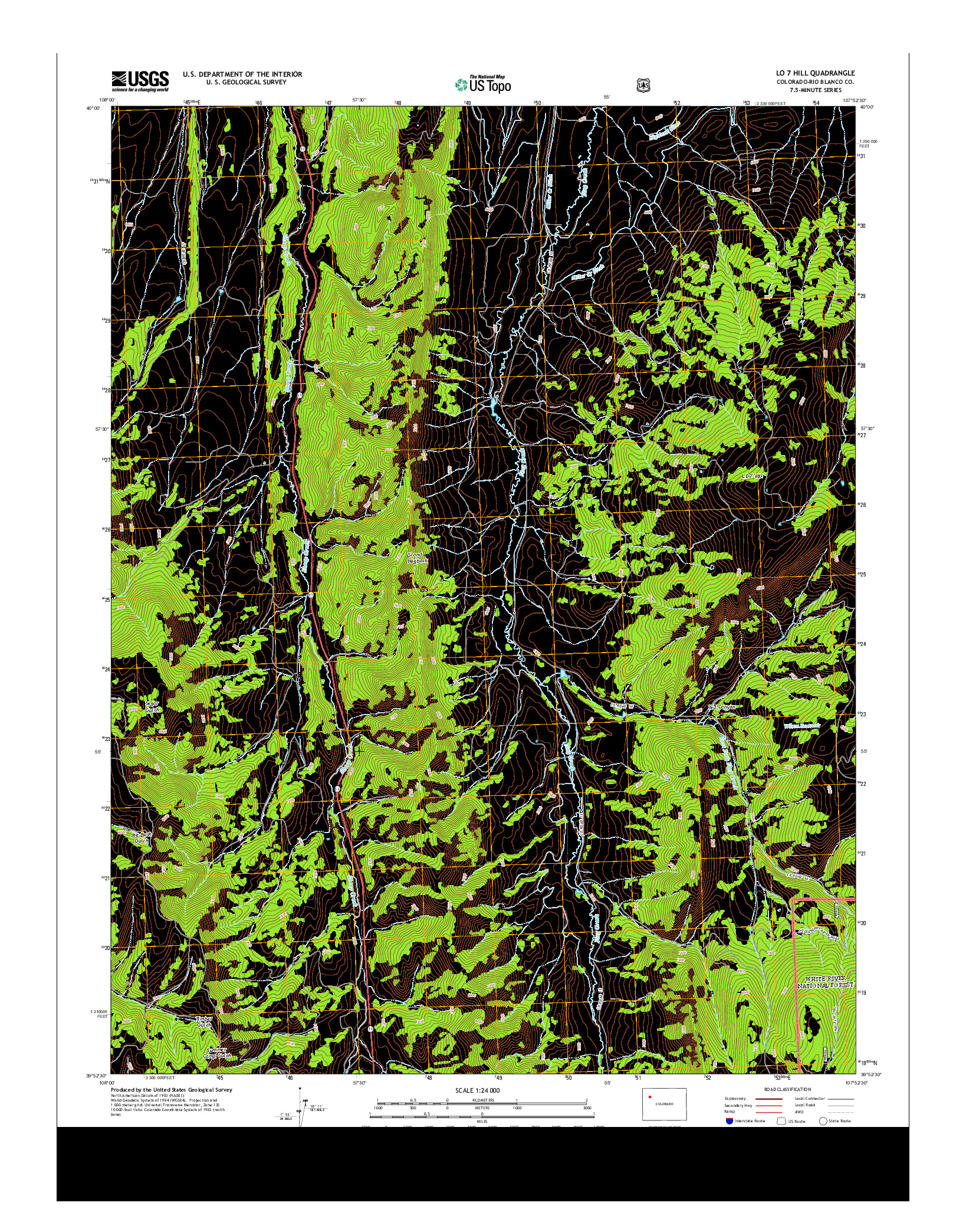 USGS US TOPO 7.5-MINUTE MAP FOR LO 7 HILL, CO 2013