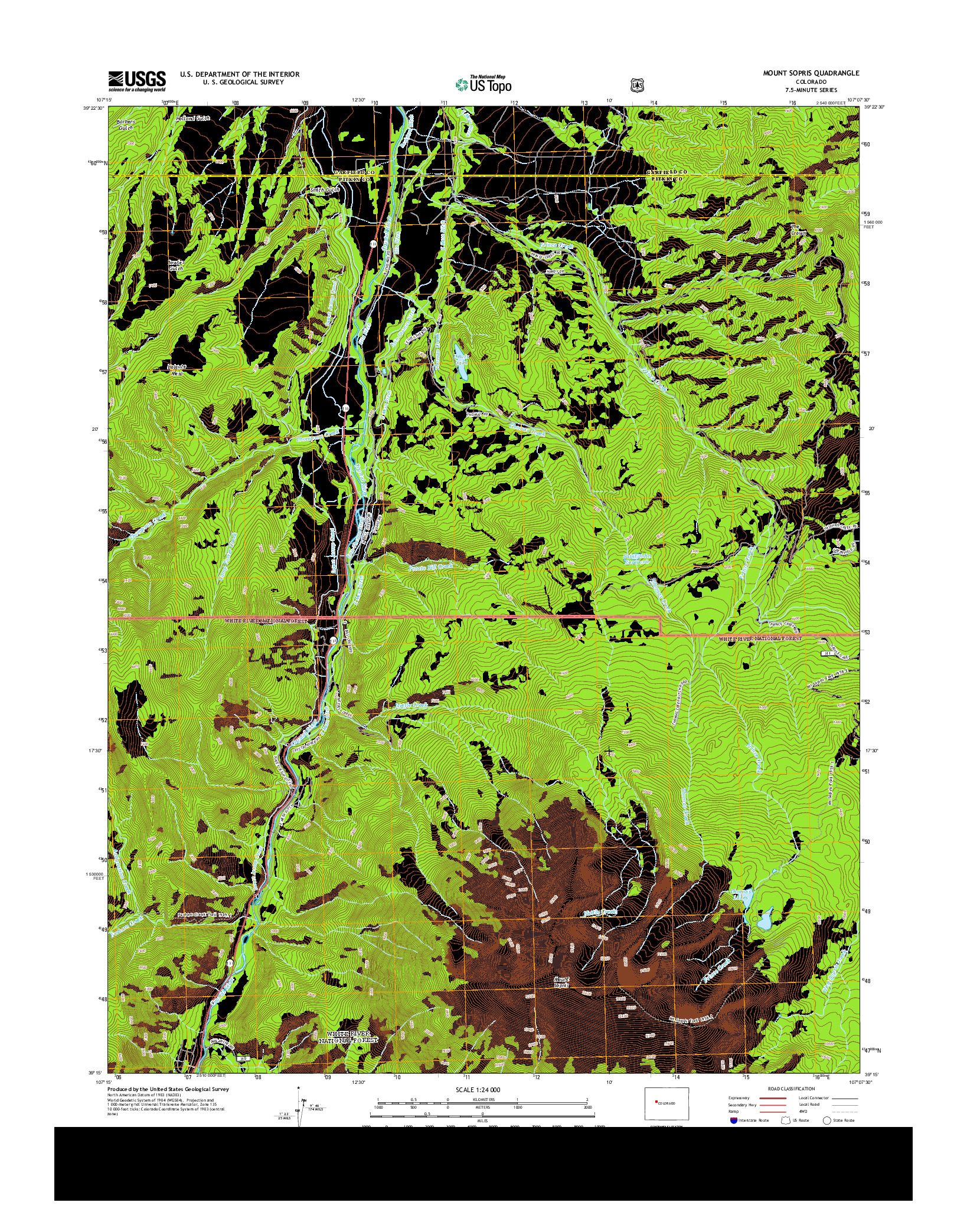 USGS US TOPO 7.5-MINUTE MAP FOR MOUNT SOPRIS, CO 2013